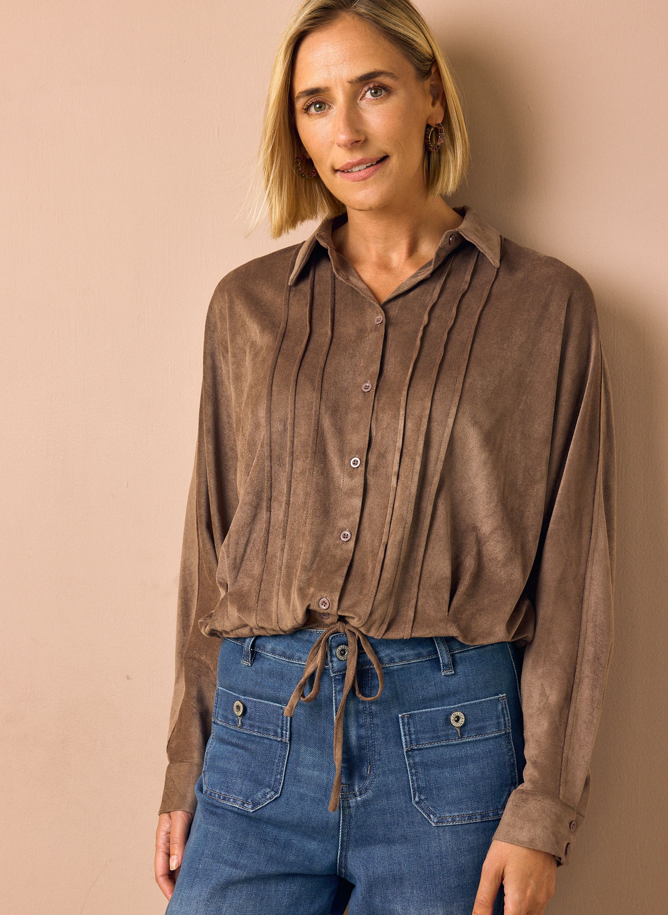 Norah Taupe suèdine blouse taupe 219234-204