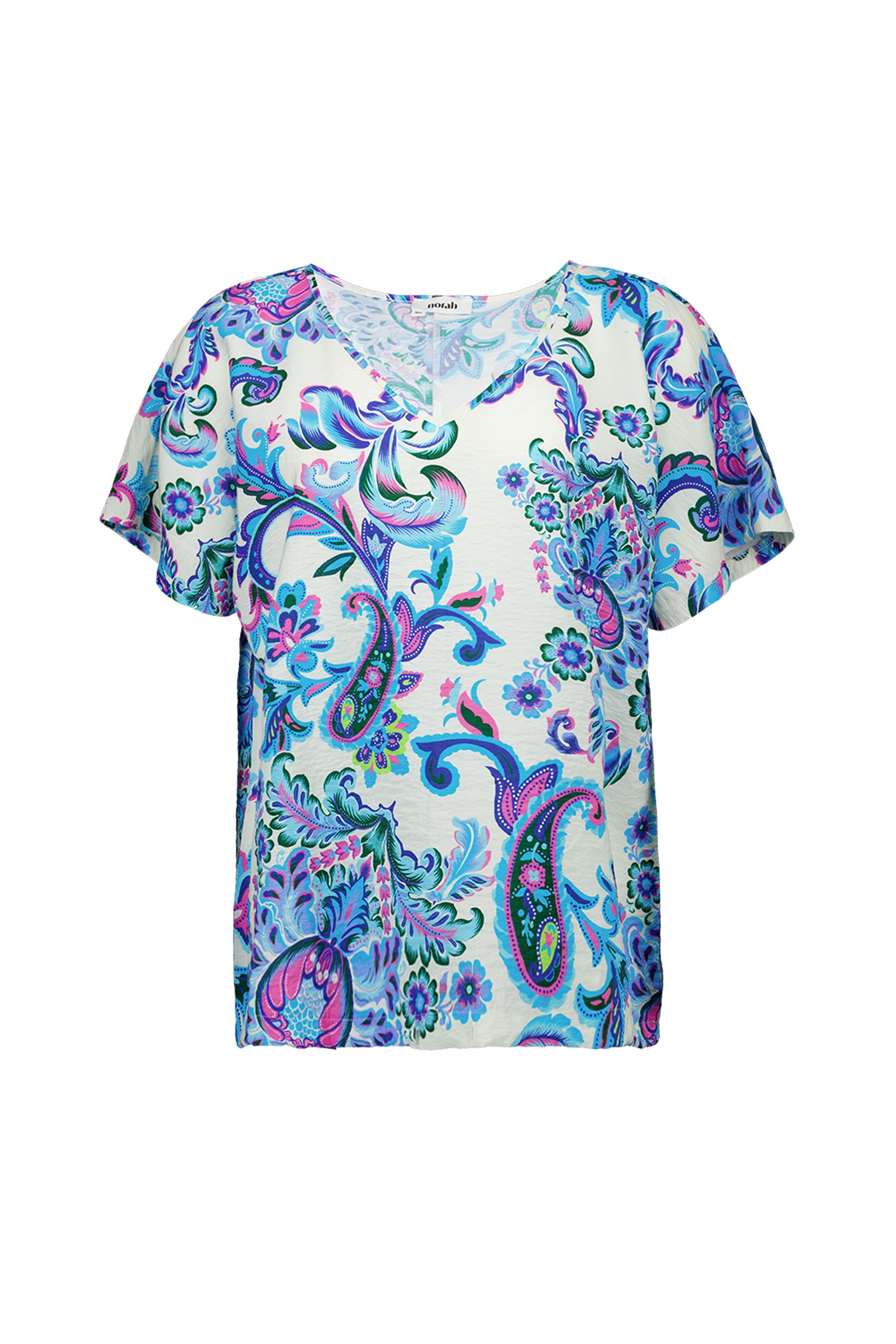 Norah Blauw shirt met grafische print blue multicolor 219238-420-44