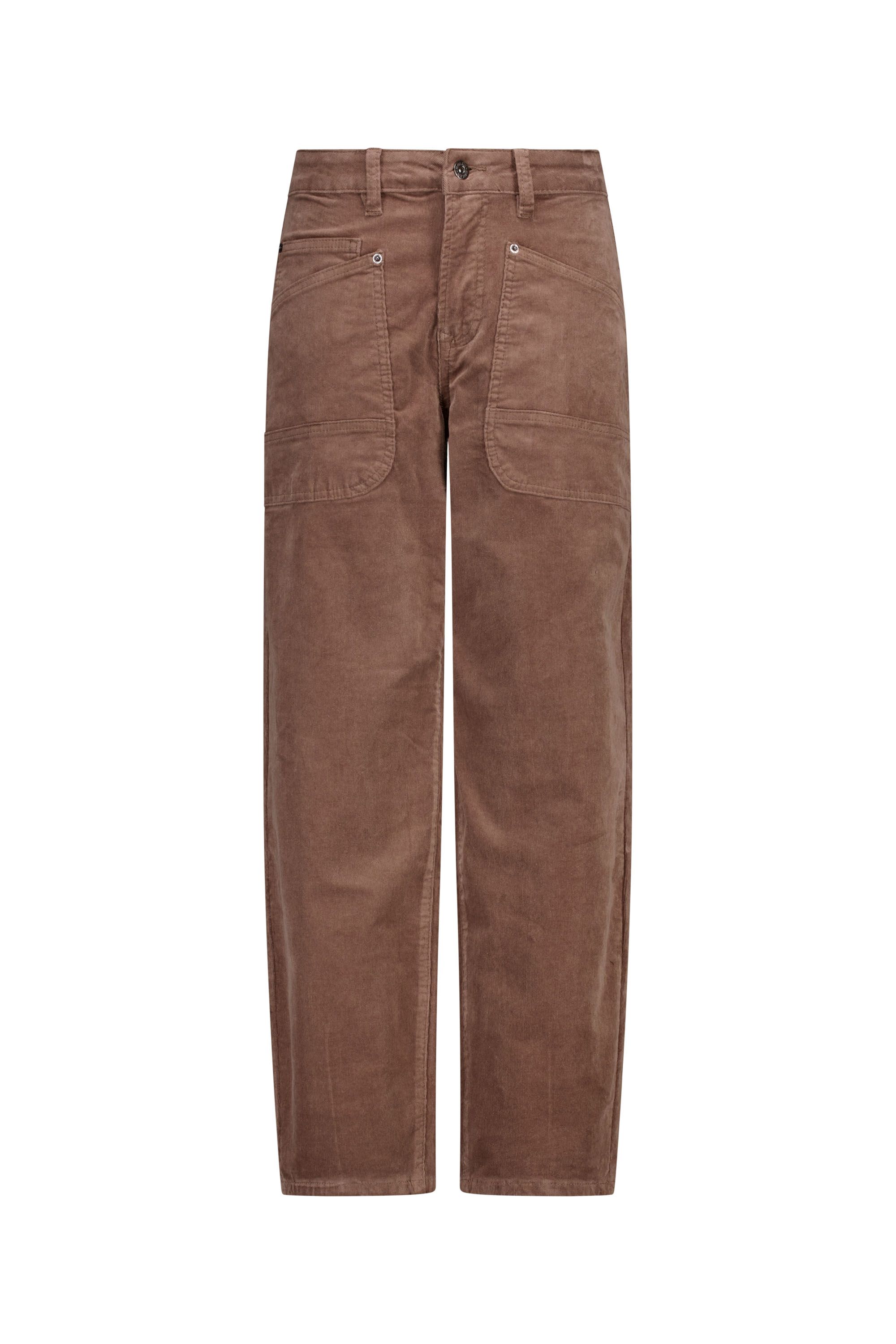 Norah Puck jeans | Relaxed | Bruin | Ribstof taupe 219244-204