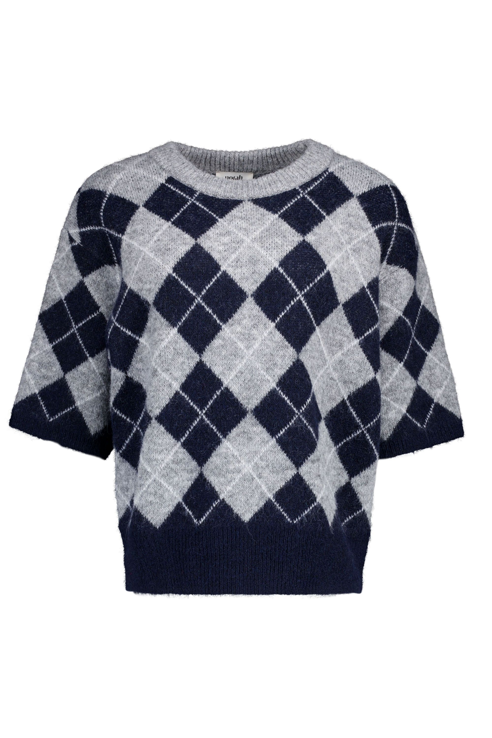 Norah Grijs/blauw geruite trui grey/blue 219259-074