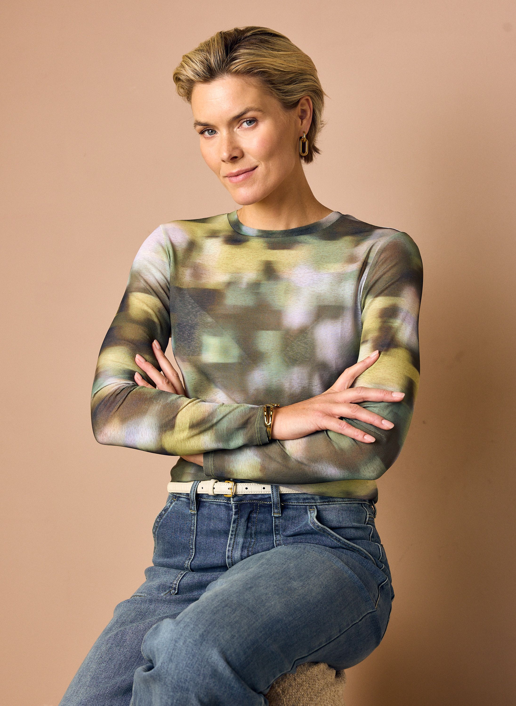 Norah Groen shirt met grafische print green multicolor 219269-520