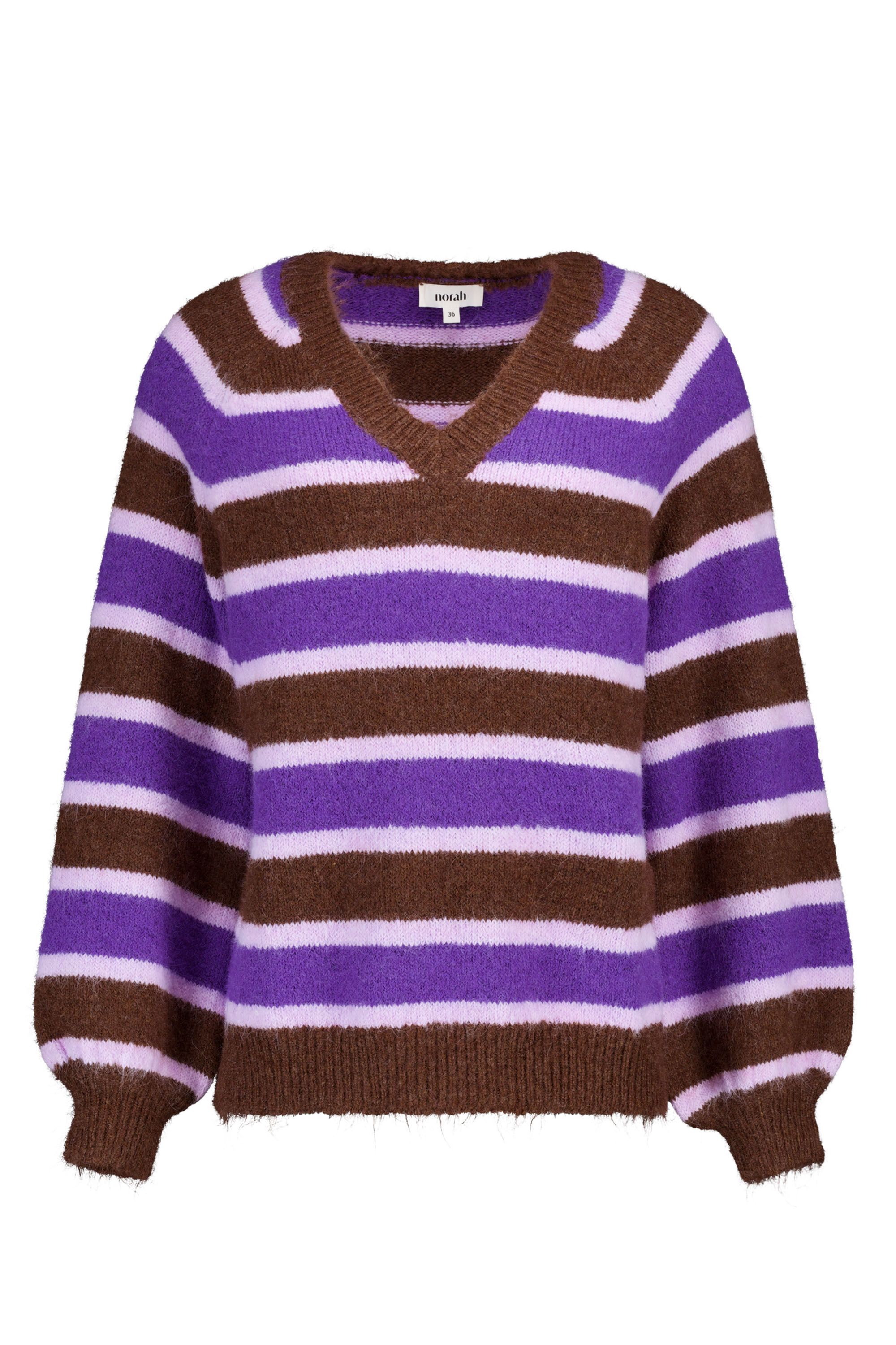 Norah Bruin/paarse gestreepte trui brown/purple 219287-238