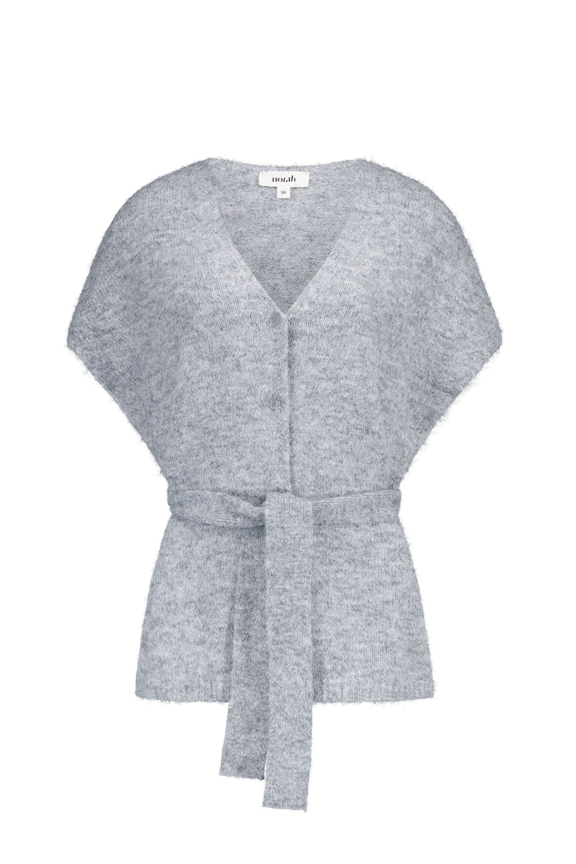 Norah Grijs gebreid vest met ceintuur grey 219288-045