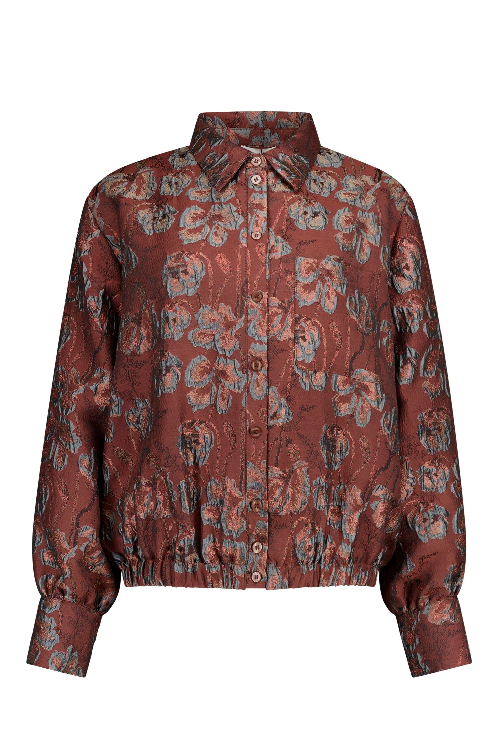 Norah Bruin jacquard jasje brown multicolor 219291-220