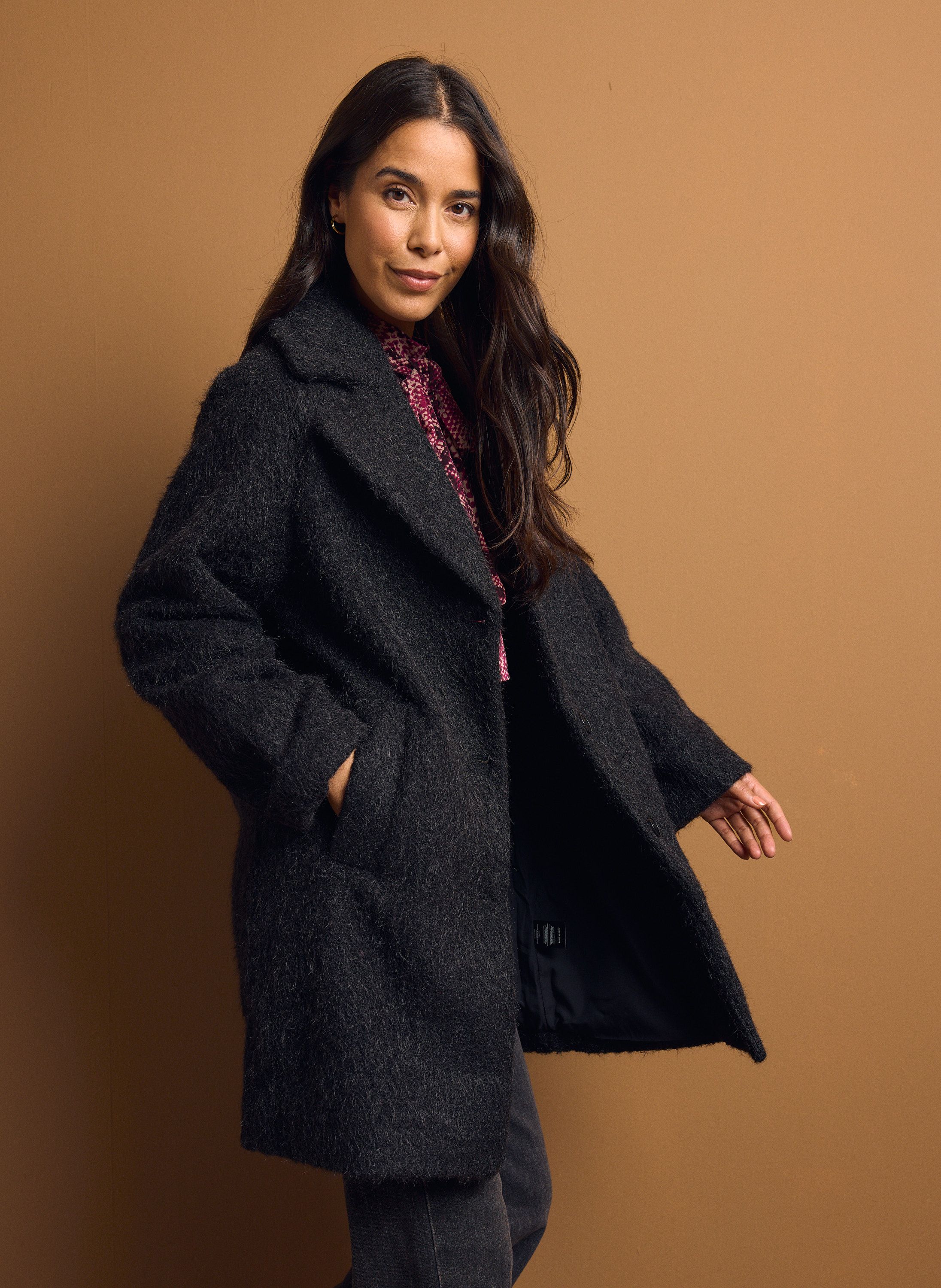 Norah Zwarte jas met reverskraag black 219295-001