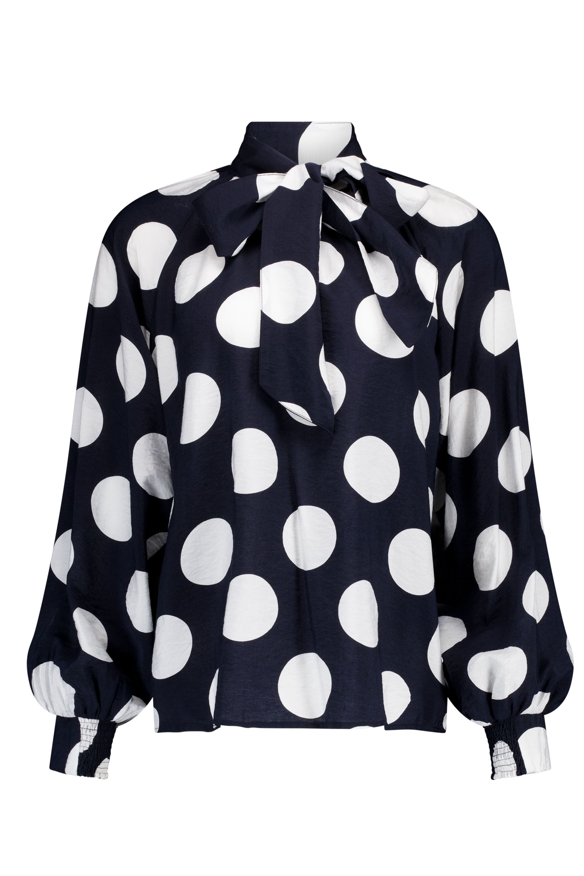 Norah Donkerblauw/wit polkadot blouse blue/white 219299-431