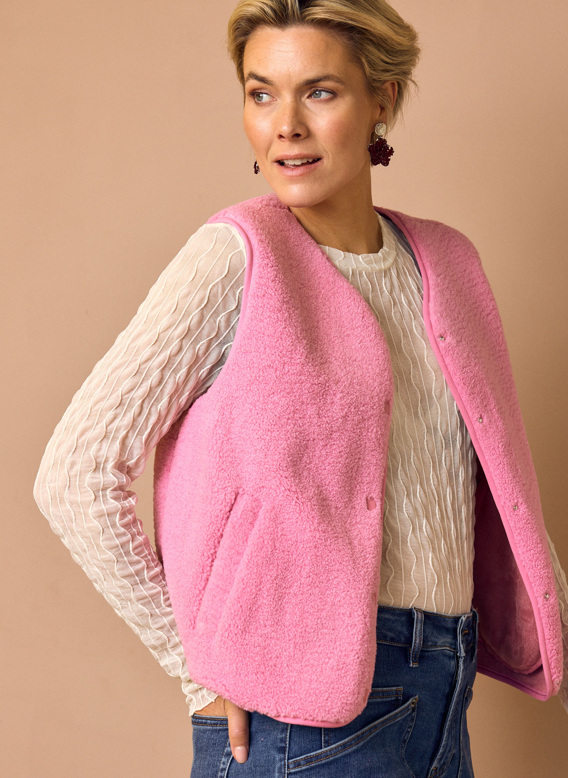 Norah Roze teddy gilet pink 219303-900