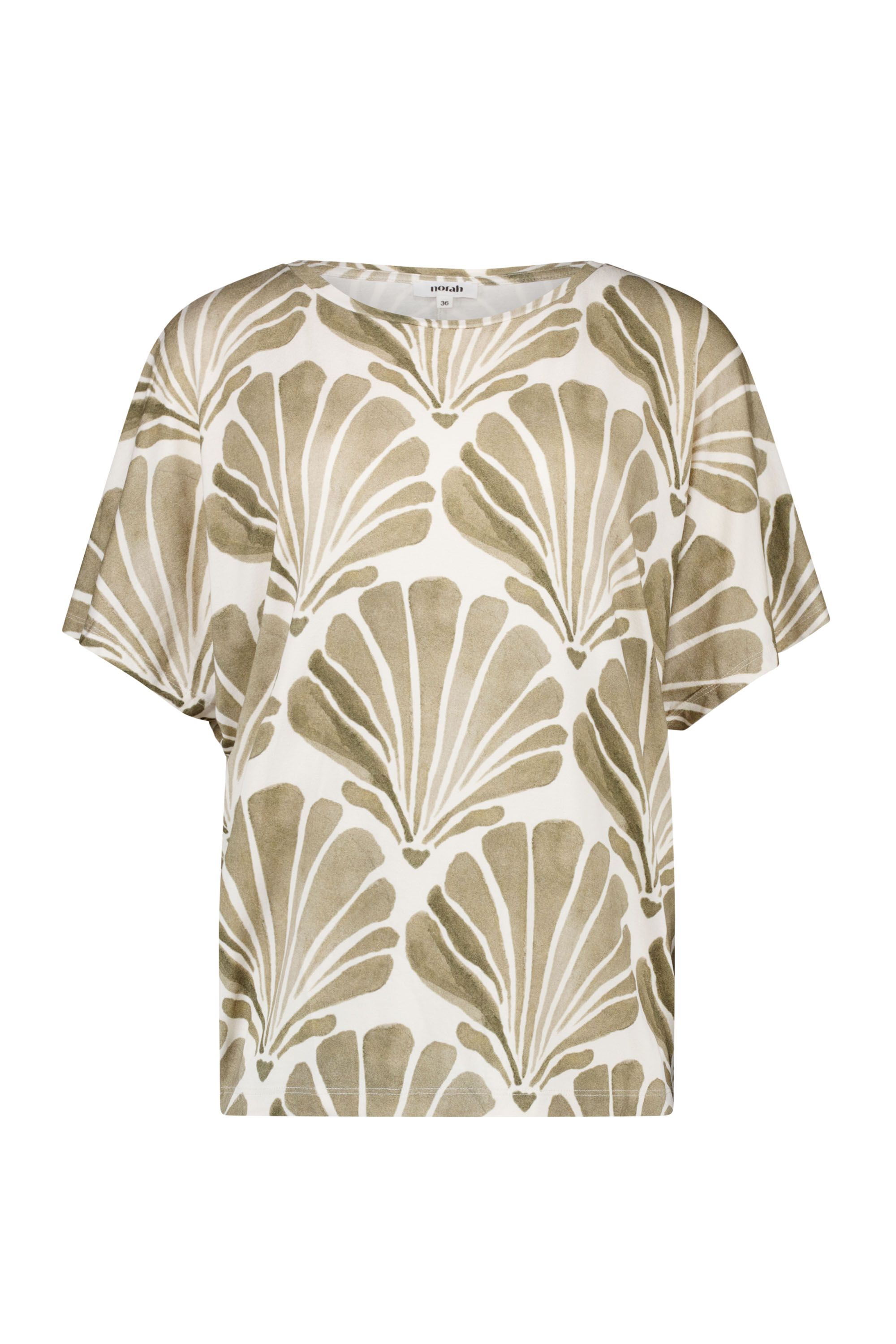 Norah Groen/ecru shirt met schelpen green/ecru 219309-541