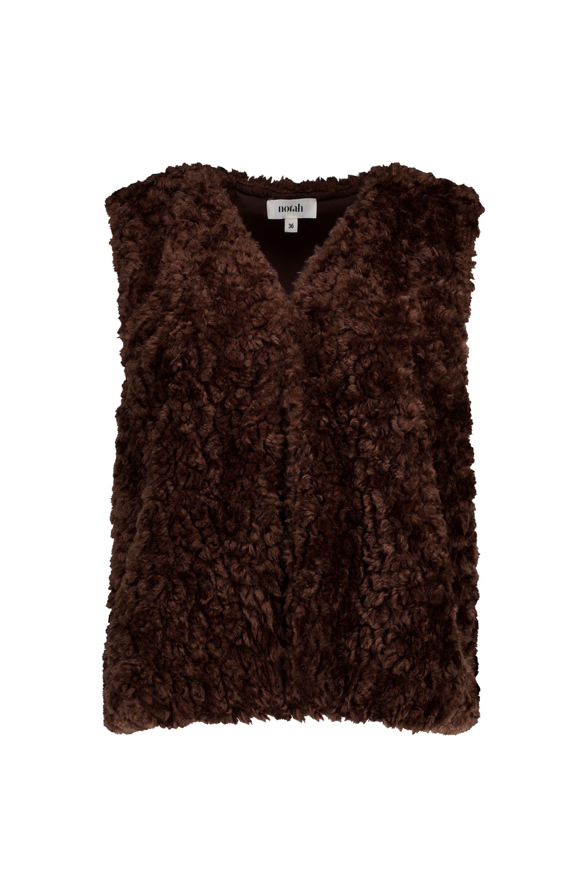 Norah Bruin teddy gilet  brown 219314-200