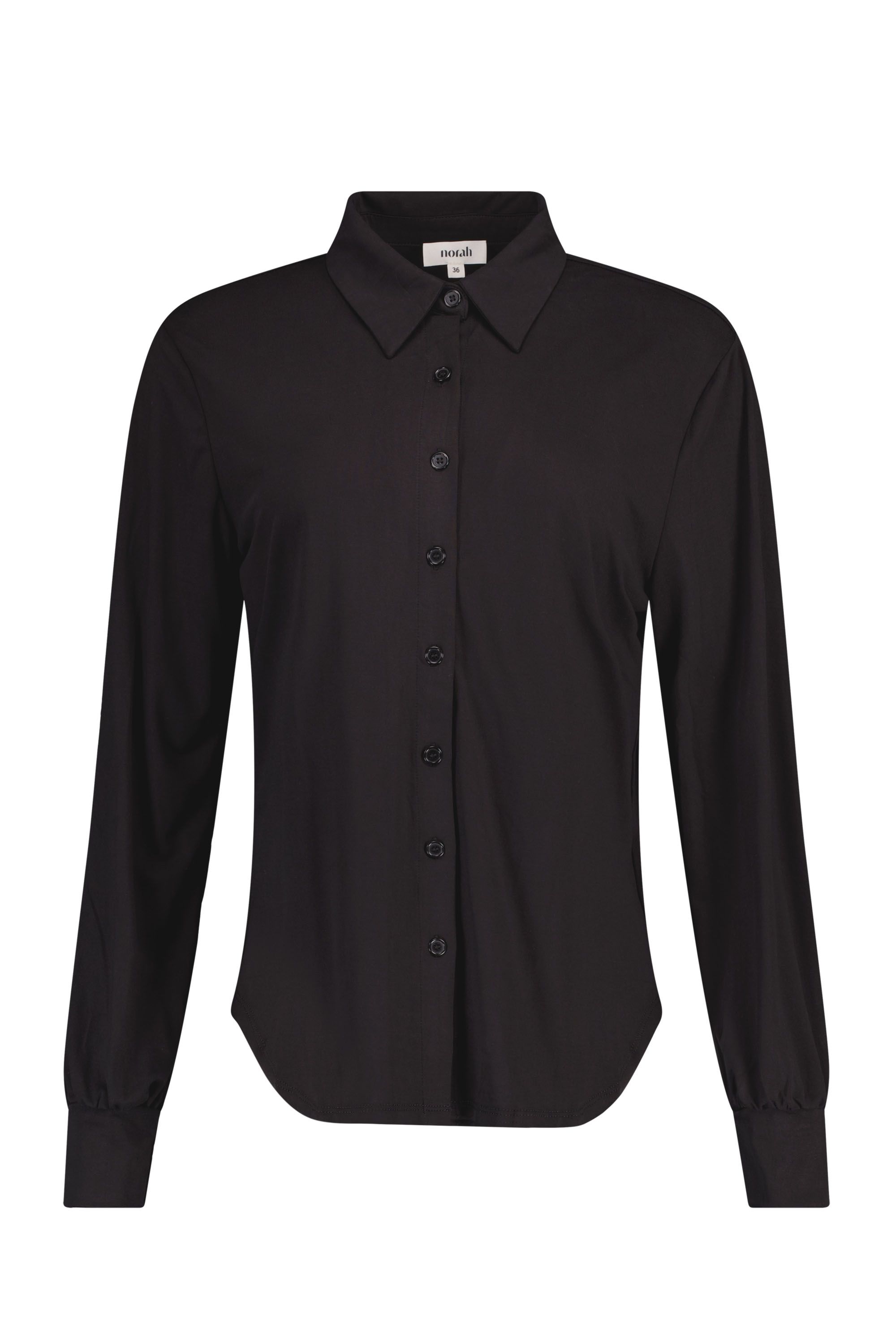 Norah Zwarte blouse met klassieke kraag black 219315-001
