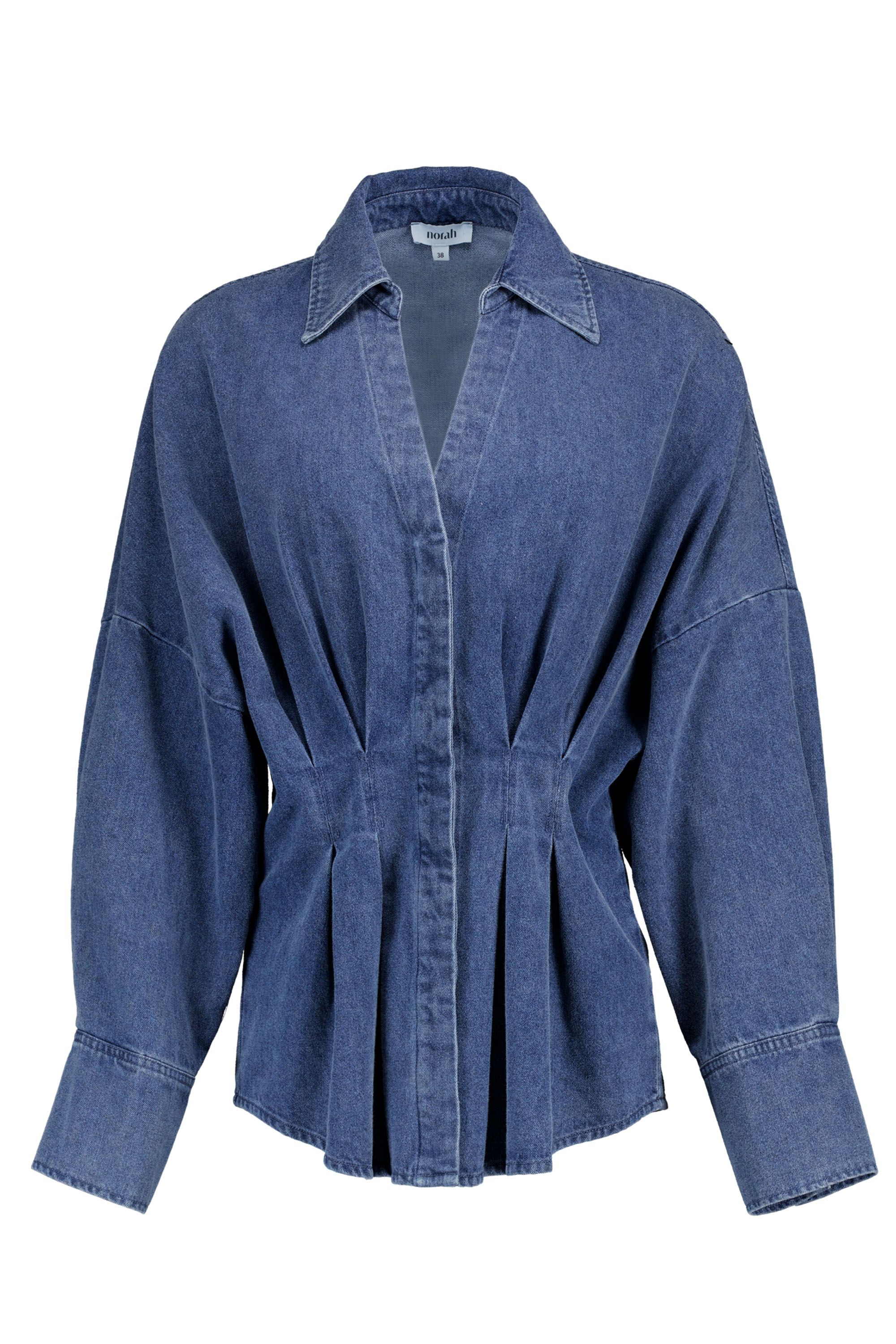 Norah Blauwe getailleerde denim blouse mid denim 219316-479