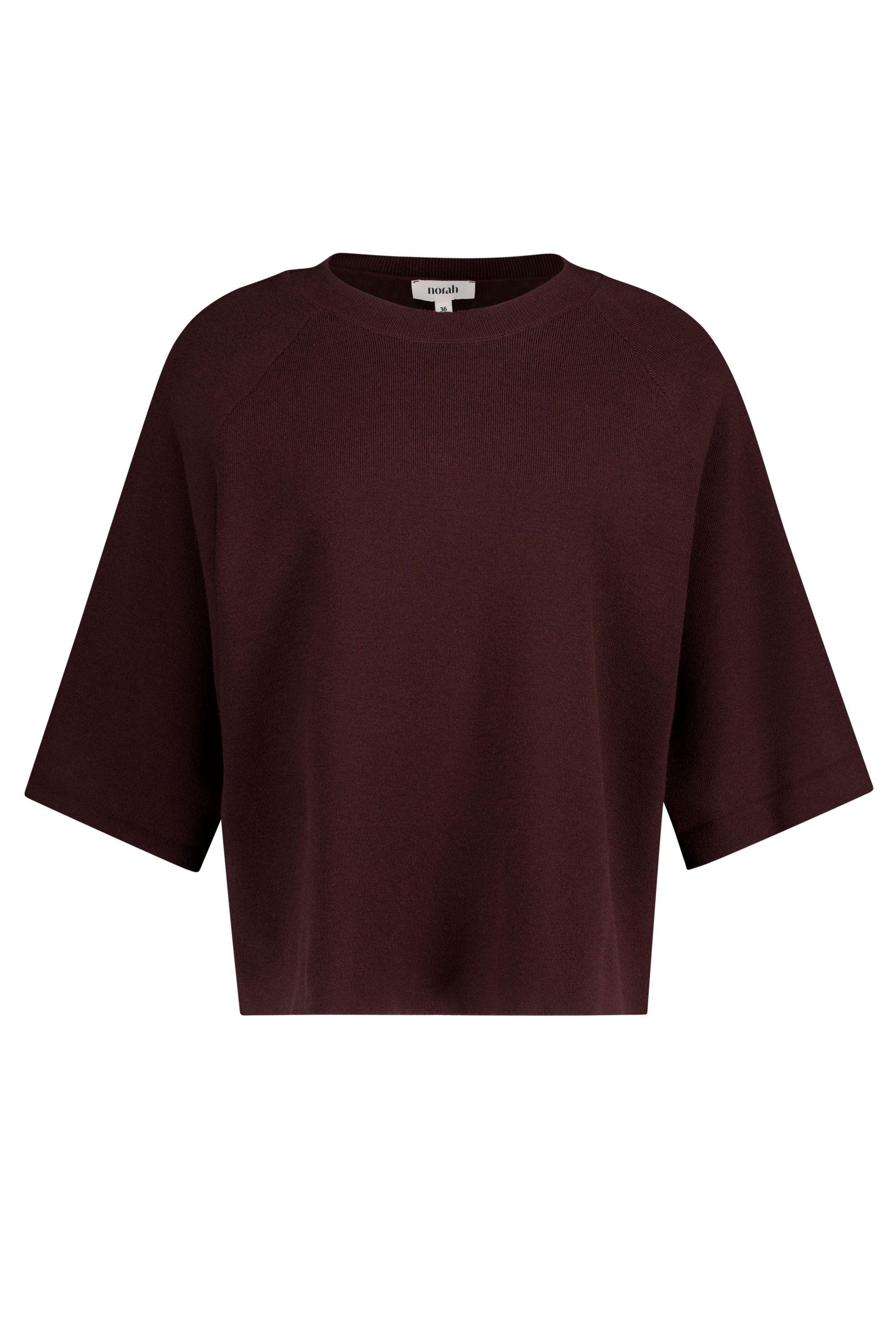 Norah Donkerbruine fijngebreide trui dark brown 219341-299