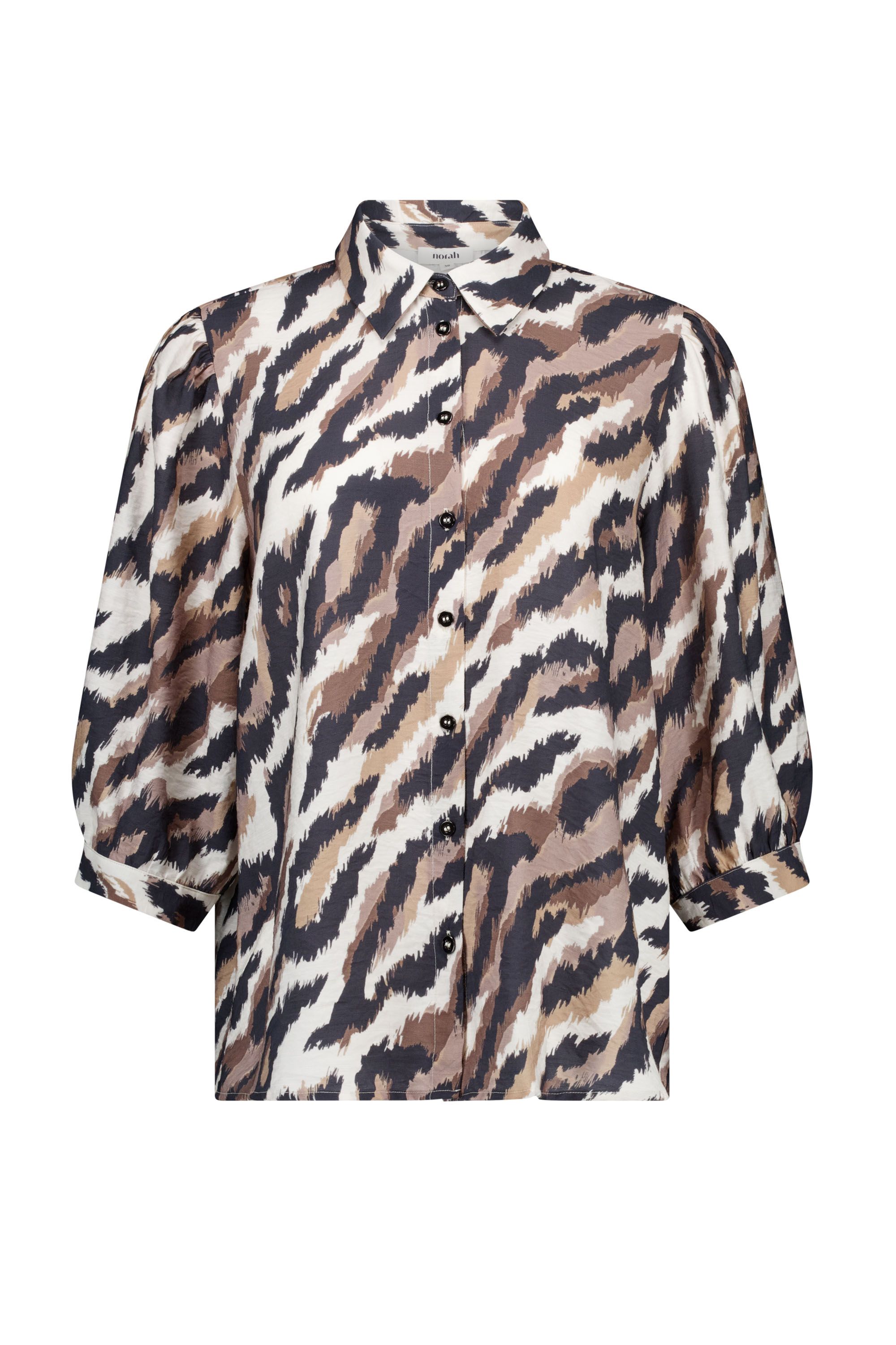 Norah Bruine blouse met grafische print brown/black 219358-230