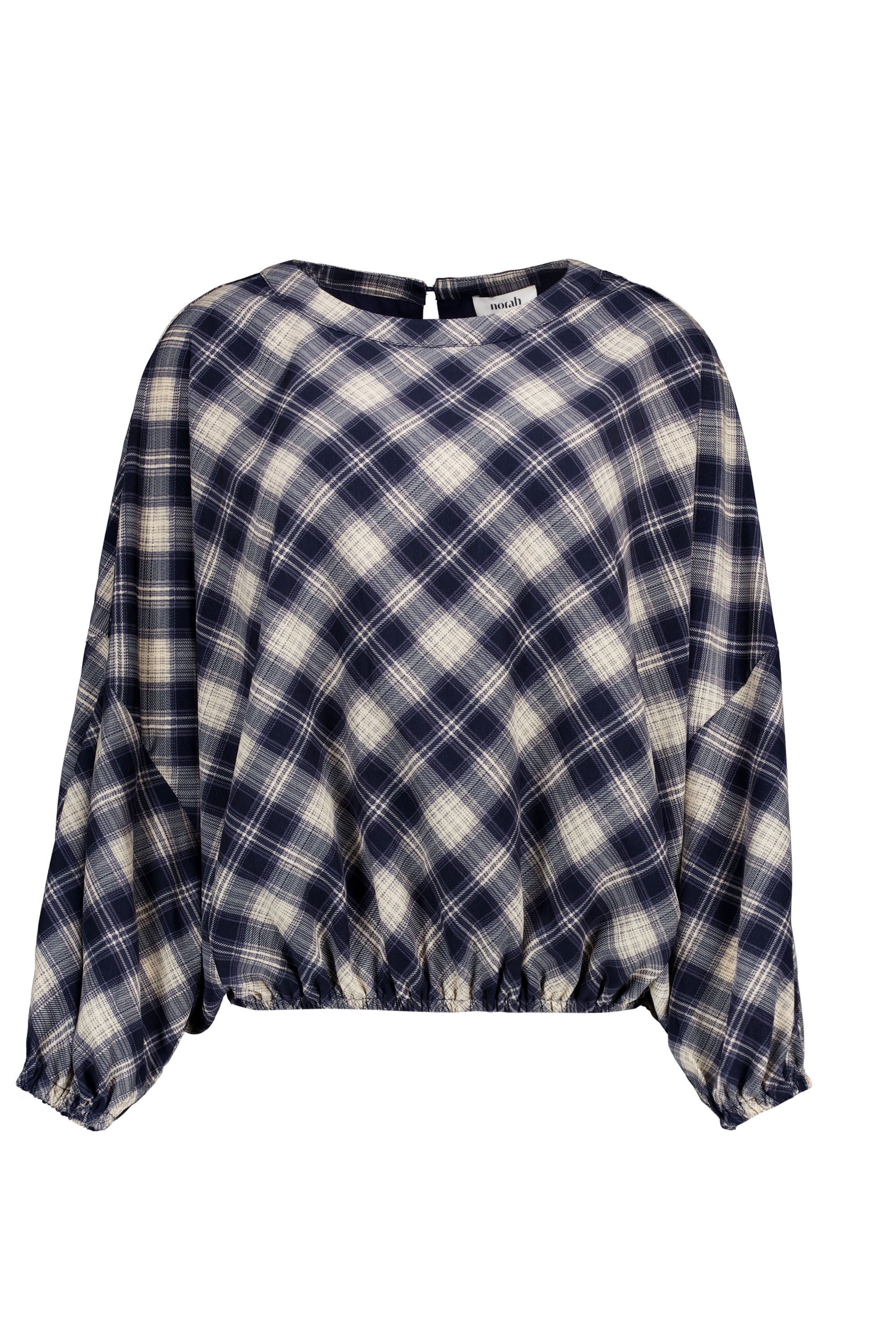 Norah Blauw/ecru geruite blouse blue/ecru 219361-441