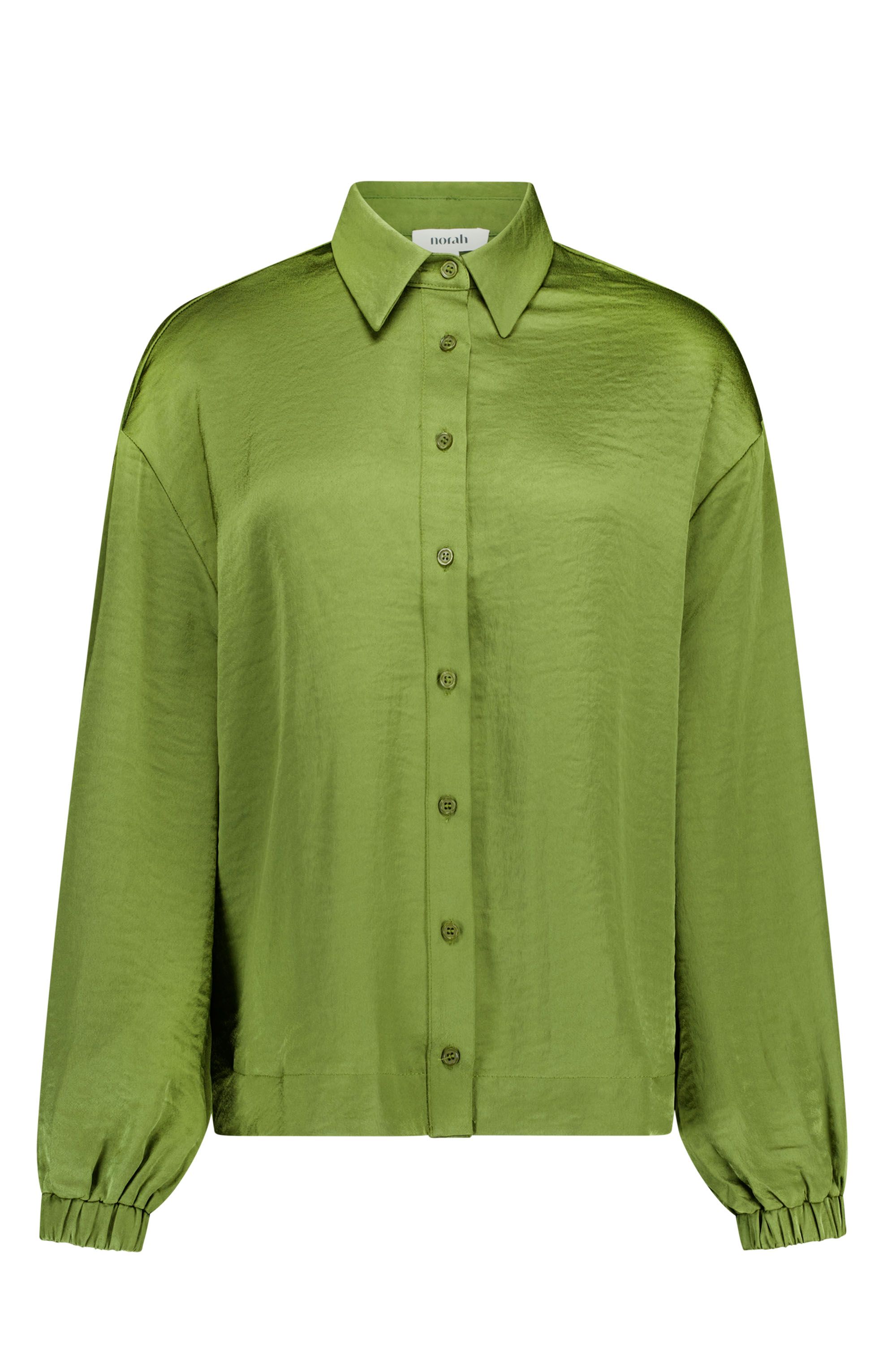 Norah Groene satijnen blouse moss green 219362-577