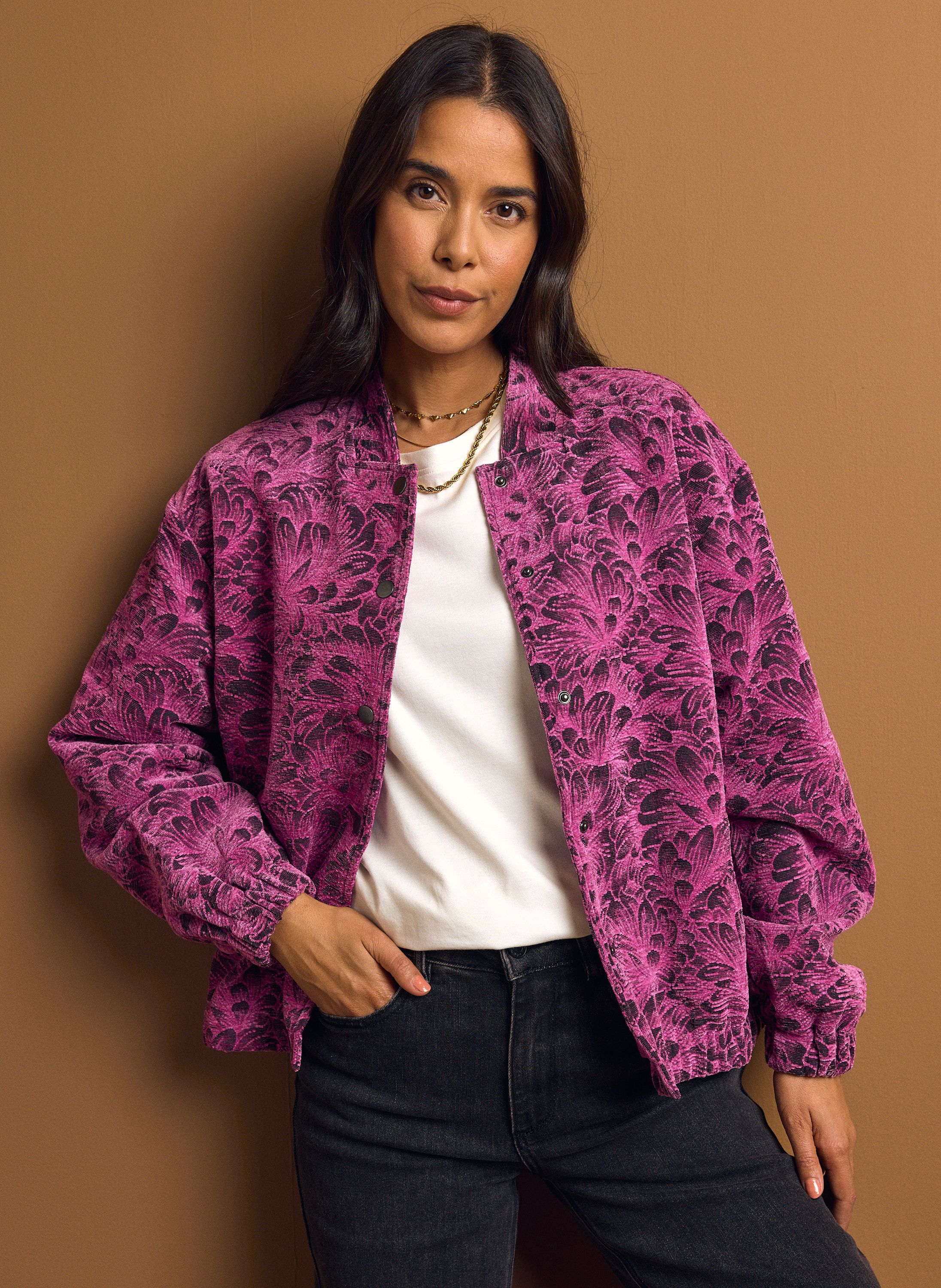Norah Roze jasje met bloemen fuchsia/black 219364-958