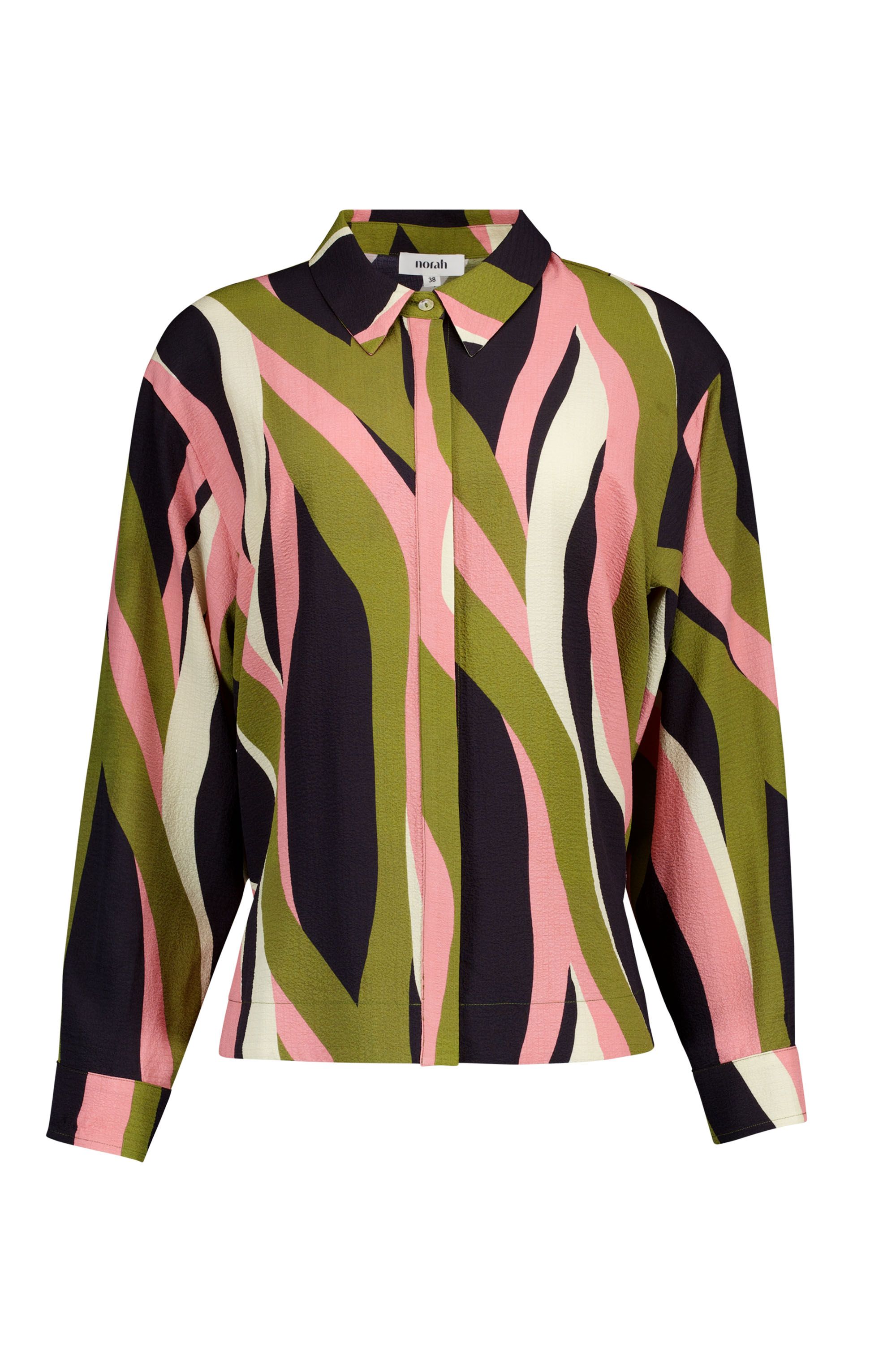 Norah Groen/roze gestreepte blouse green multicolor 219368-520