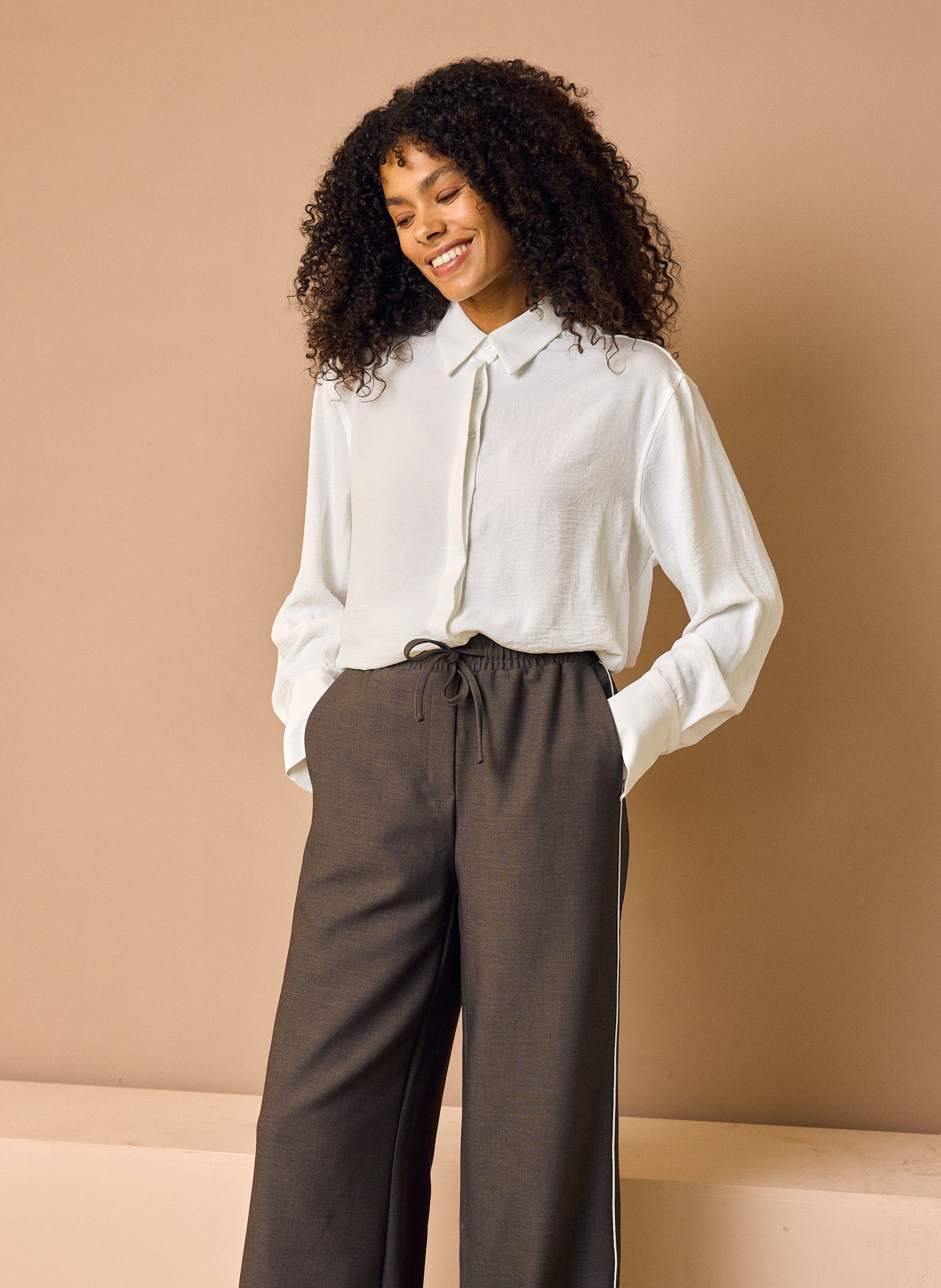 Norah Witte blouse met klassieke kraag white 219370-100