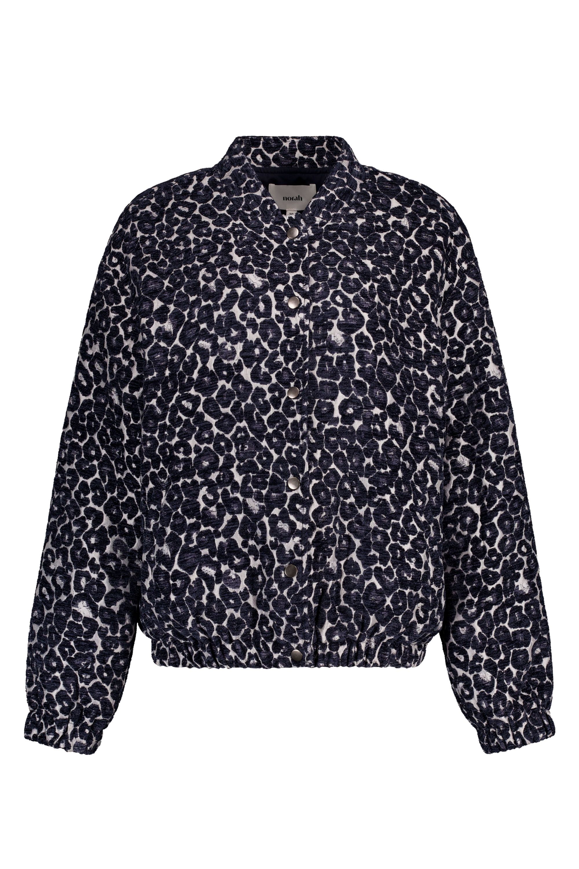Norah Blauw/ecru jasje met luipaardprint blue/ecru 219382-441