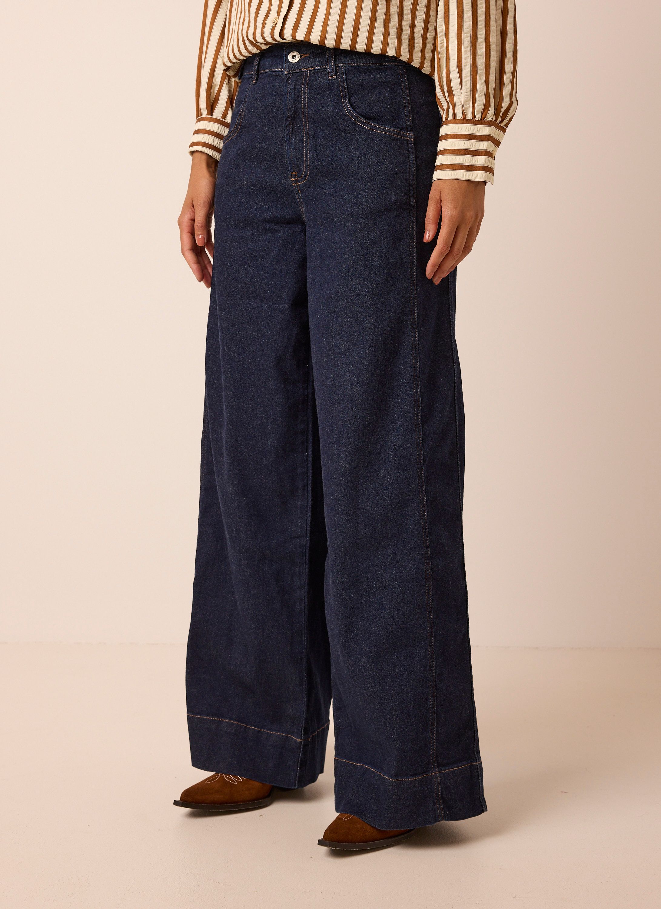 Norah Wieke jeans | Wide | Donkerblauw | L31 indigo denim 219403-484