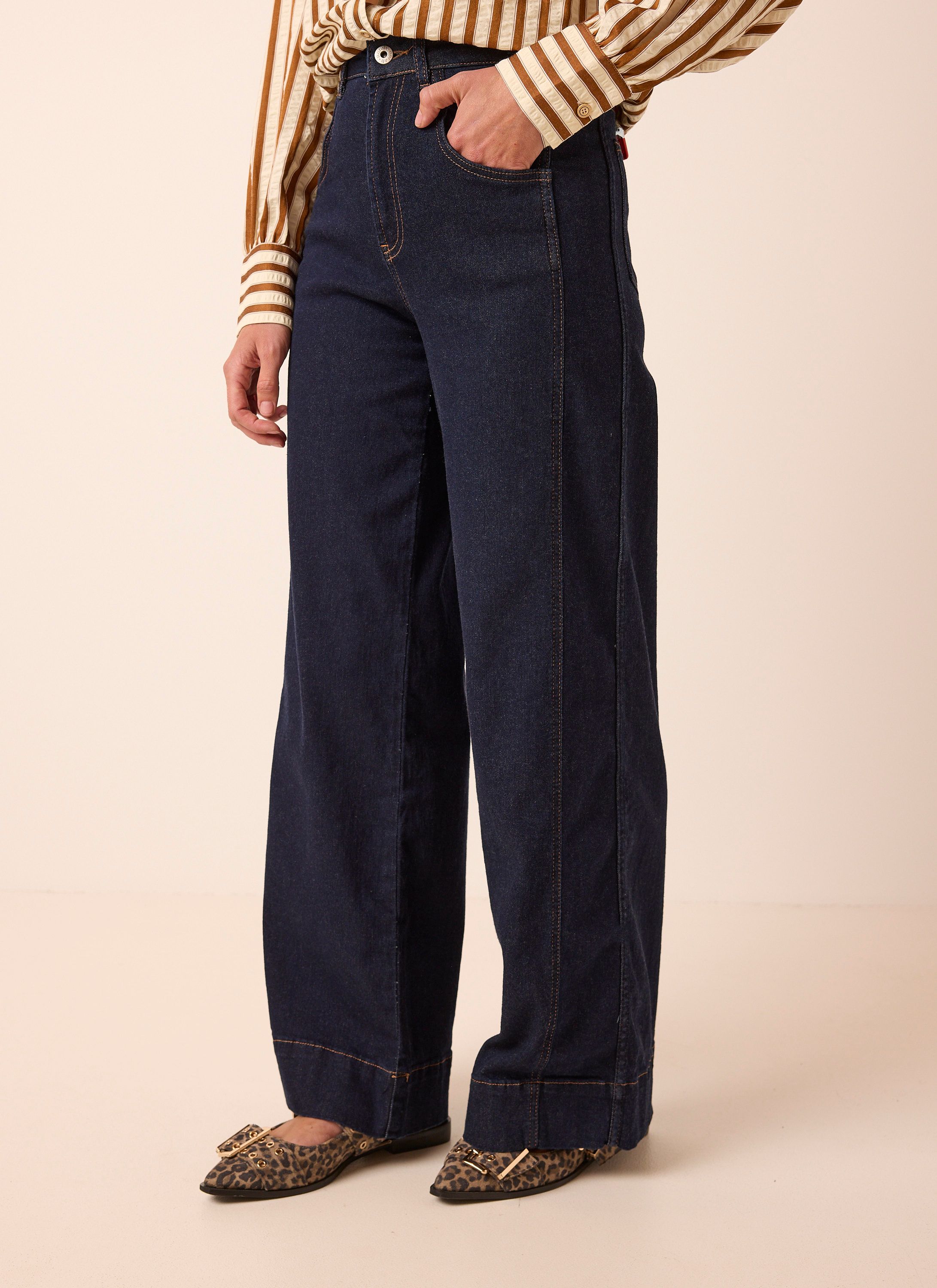 Norah Wieke jeans | Wide | Donkerblauw | L31 indigo denim 219403-484