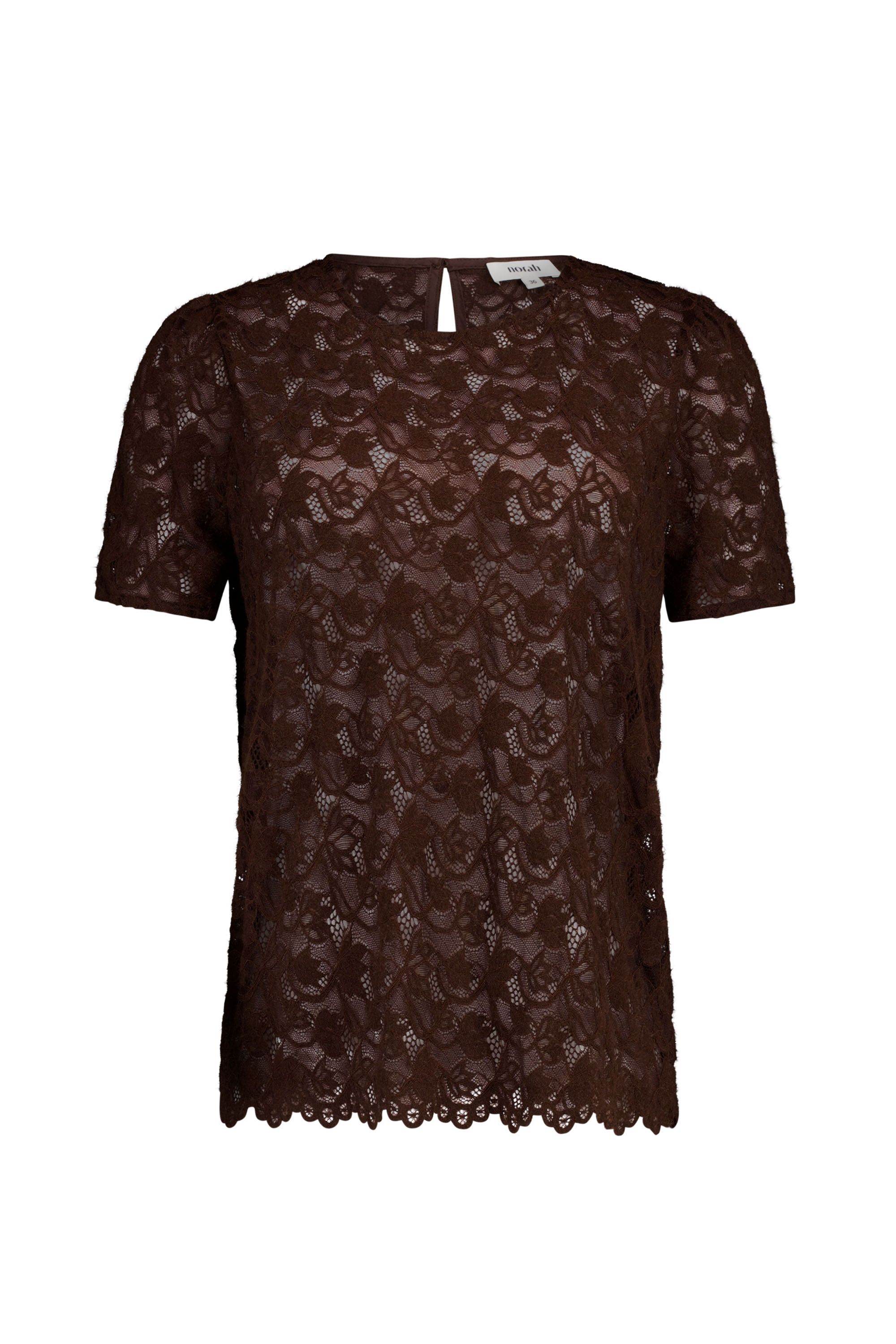 Norah Bruin kanten shirt brown 219462-200