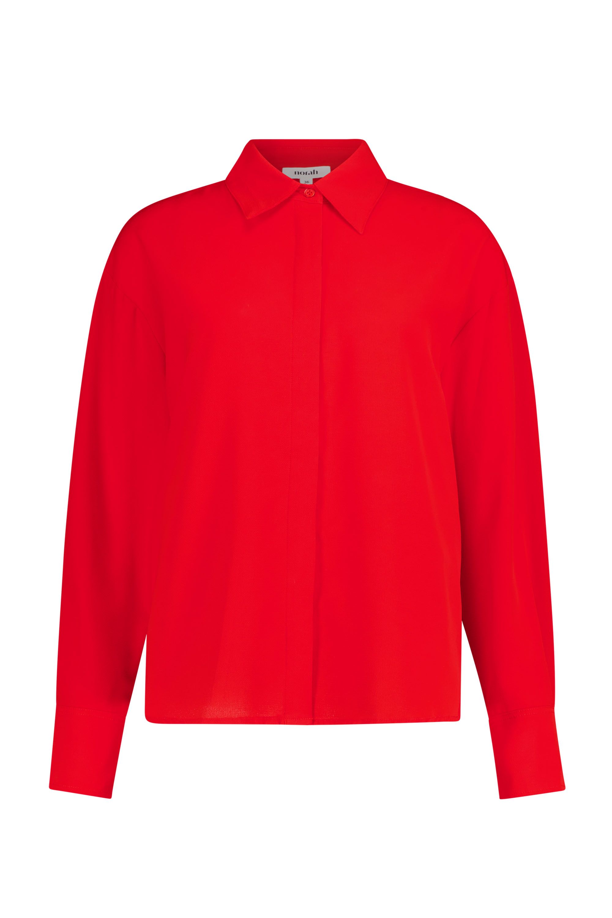 Norah Rode blouse met blinde knoopsluiting red 219463-600