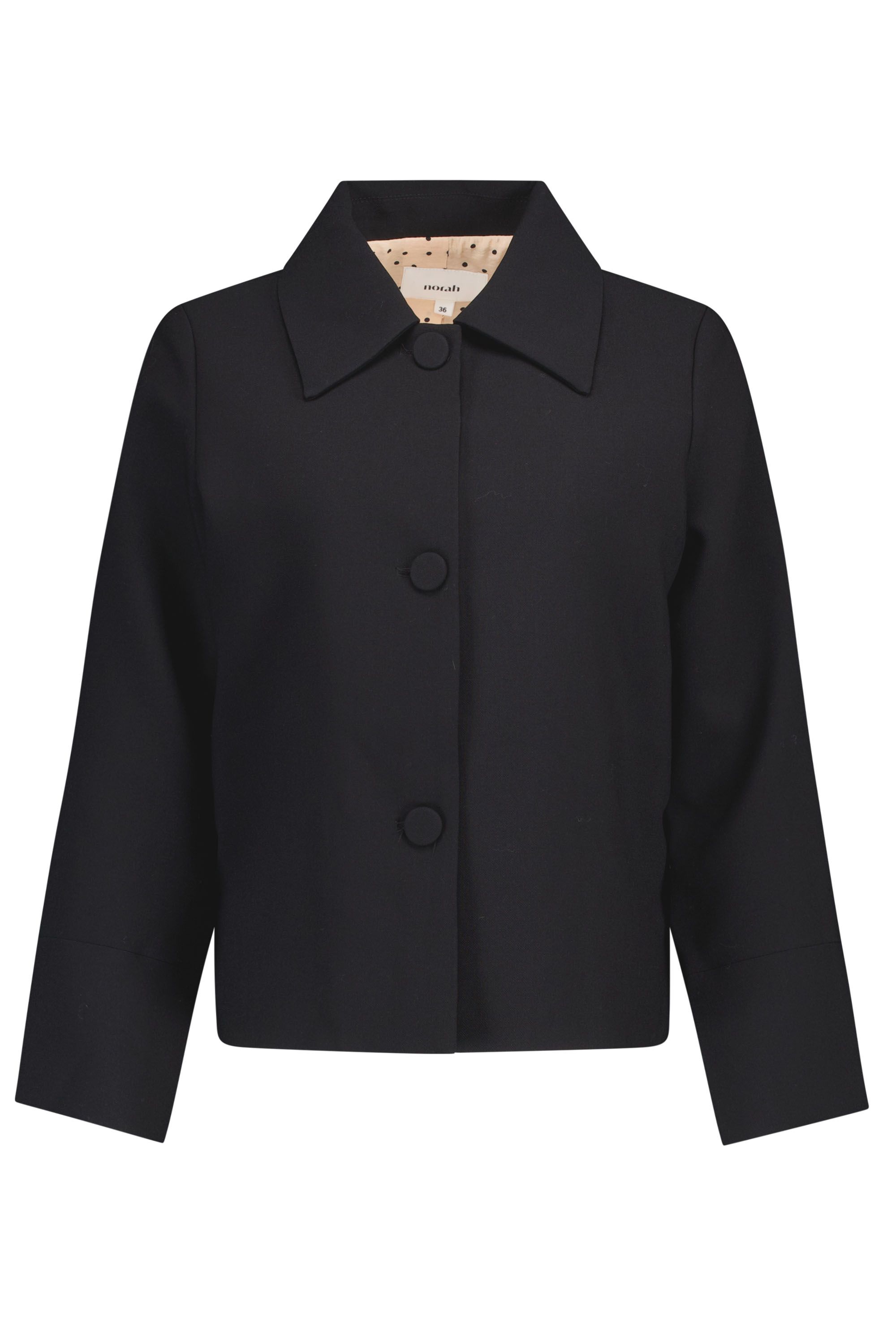 Norah Zwarte jas met klassieke kraag black 219466-001