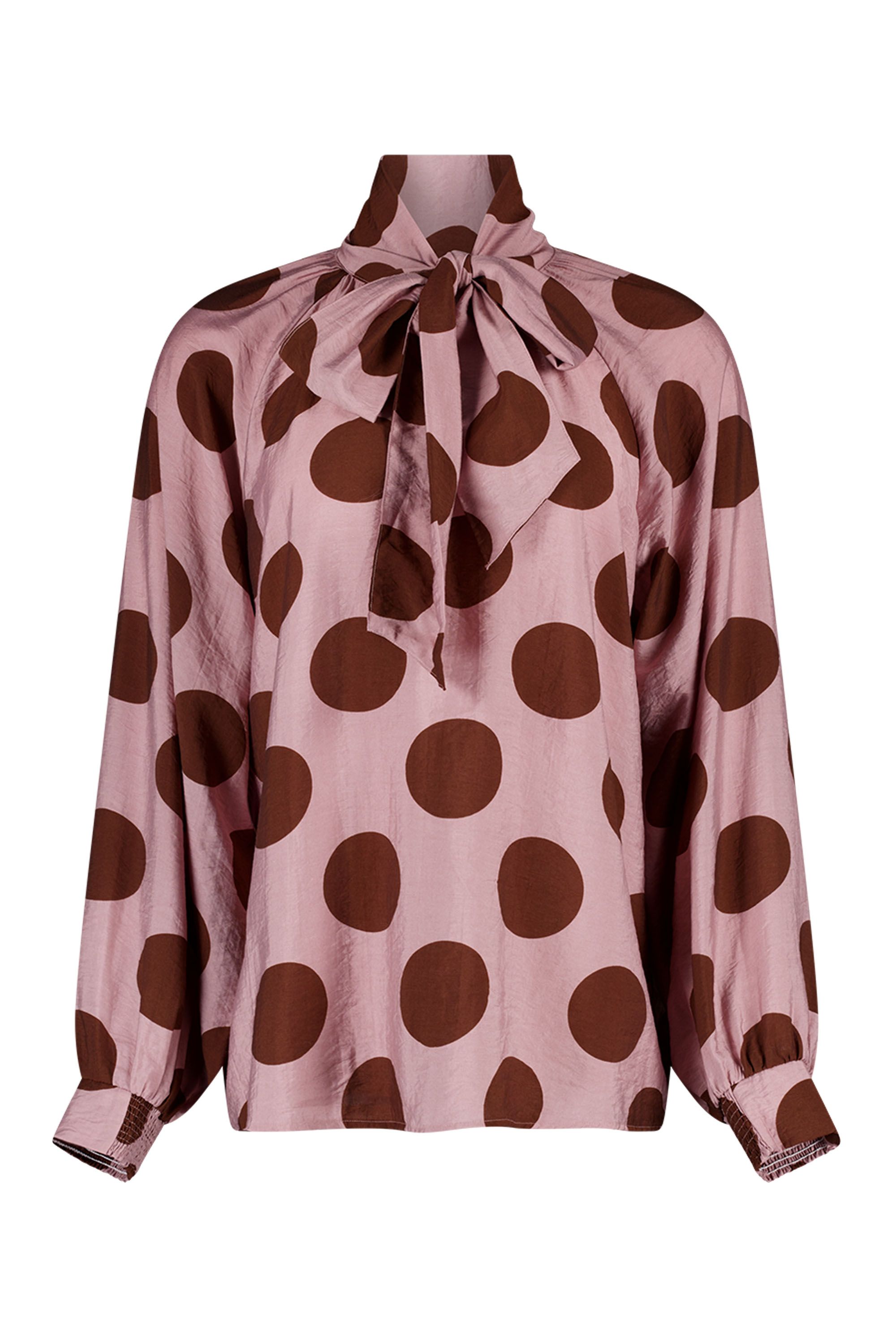 Norah Roze/bruine polkadot blouse pink/brown 219478-932