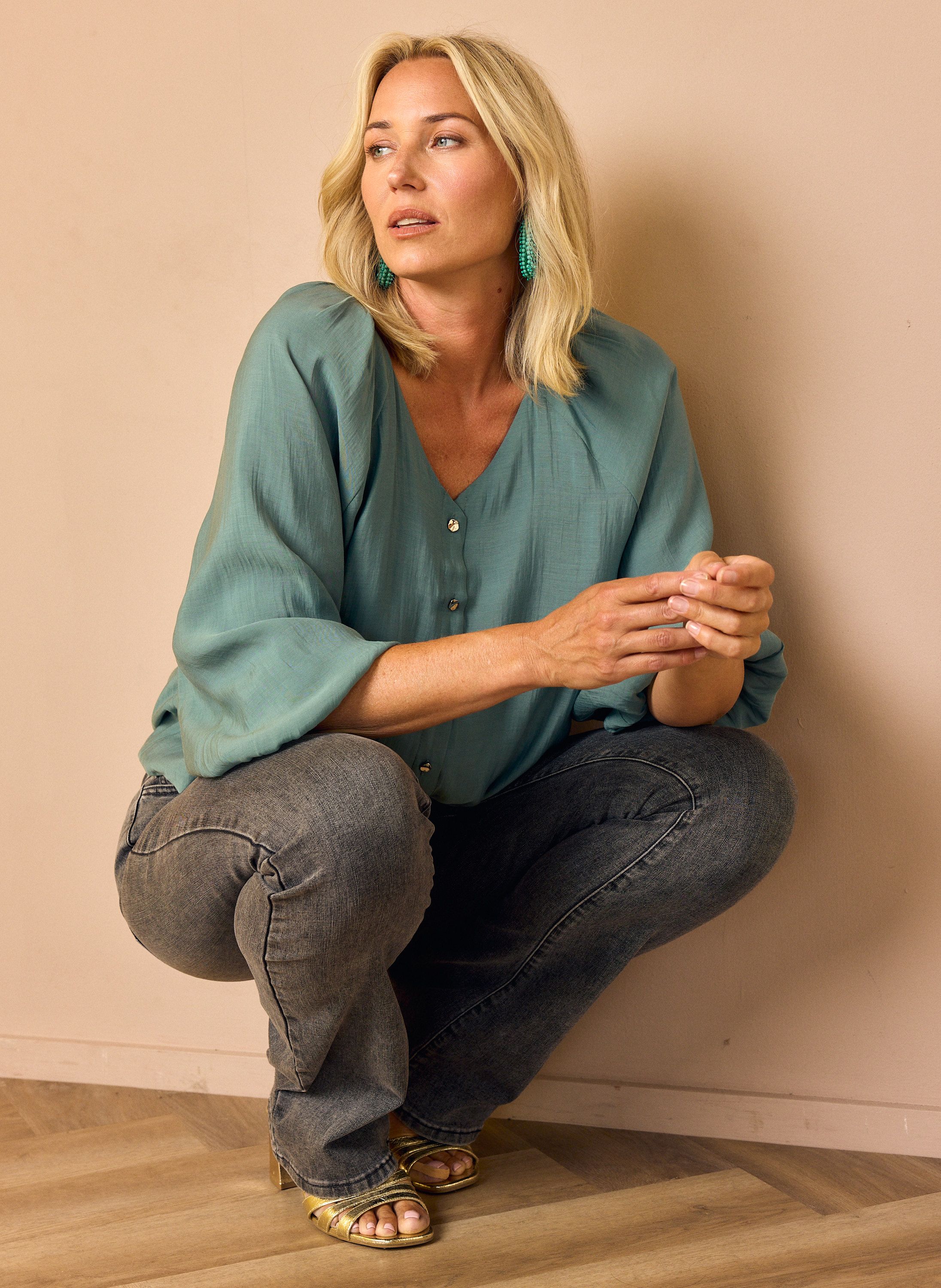 Norah Grijsgroene blouse grey green 219481-053