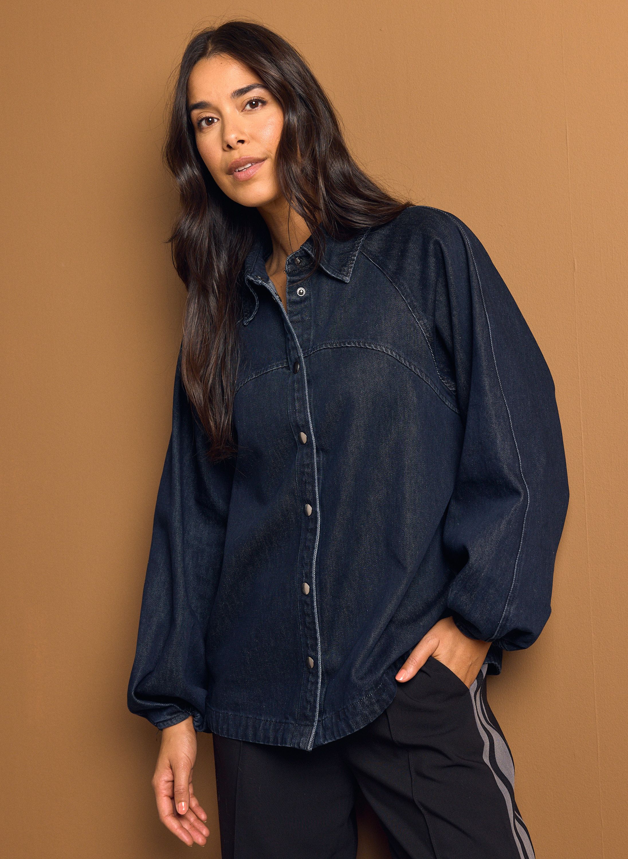 Norah Donkerblauwe denim blouse indigo denim 219490-484
