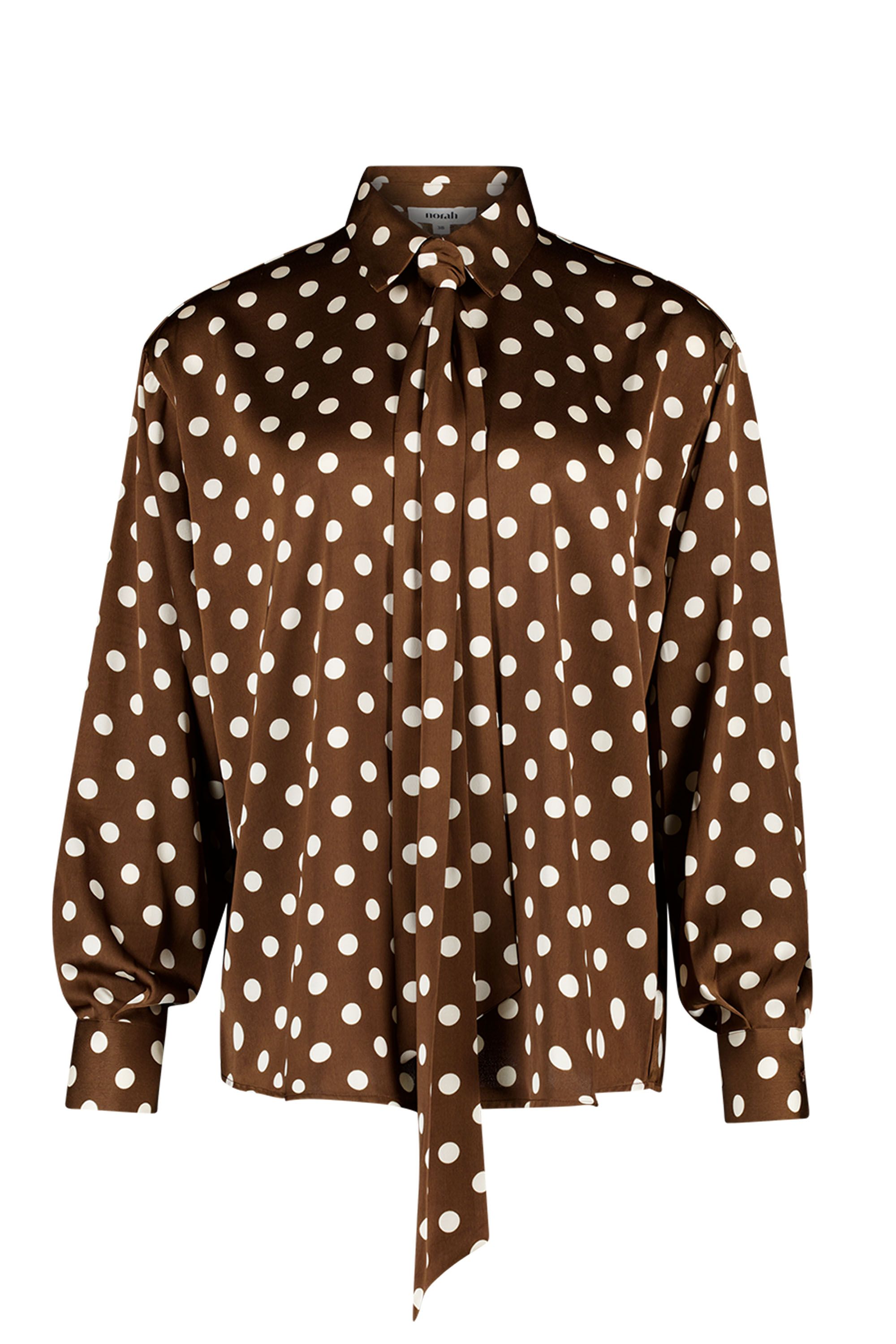 Norah Bruin/ecru polkadot blouse brown/ecru 219492-241