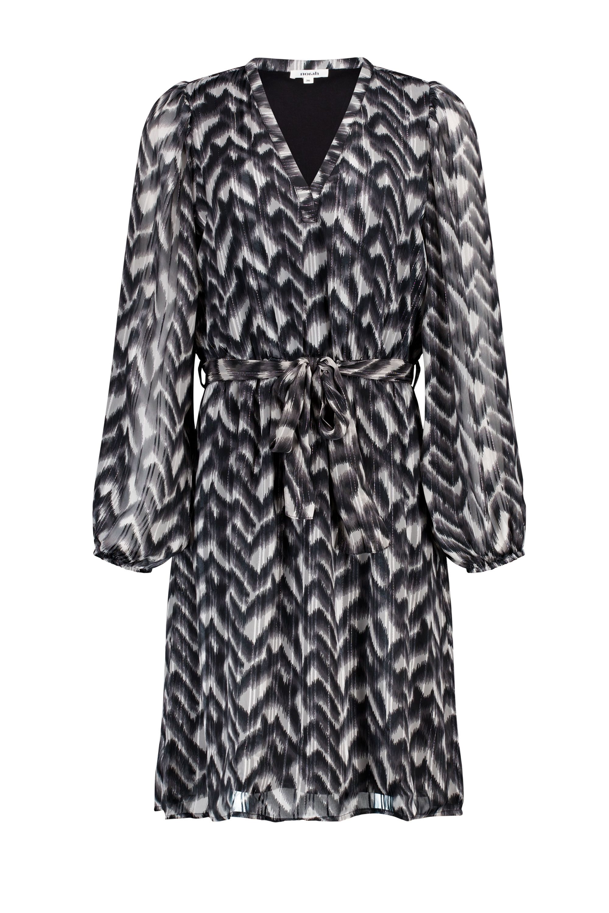Norah Midi jurk met zigzagpatroon grey/ecru 219493-081