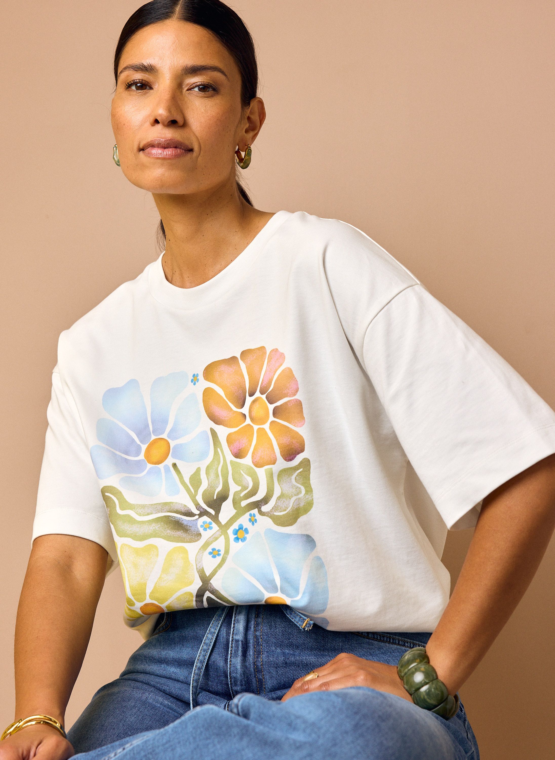Norah Off-white shirt met bloemenprint off-white multicolor 219520-114