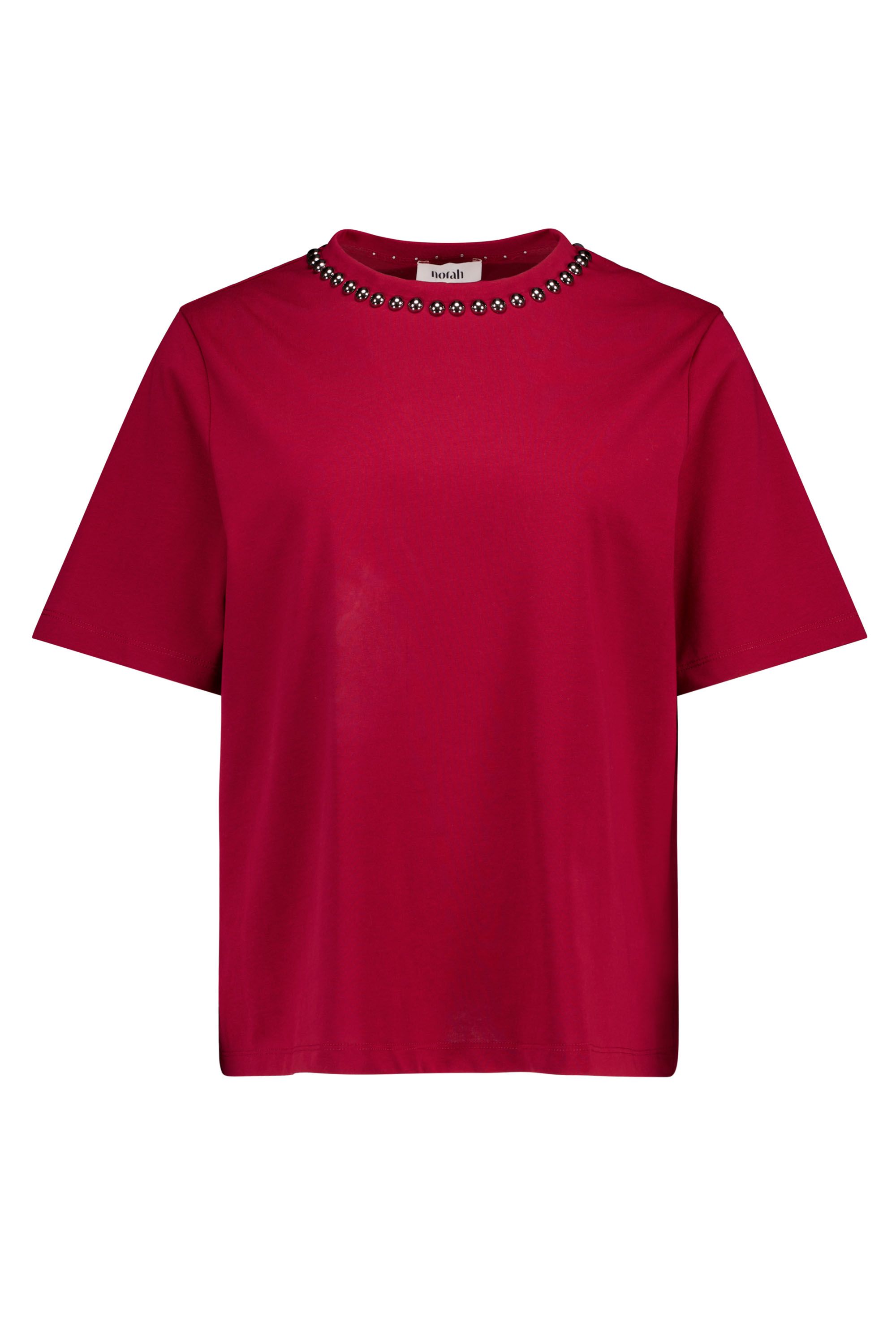 Norah Rood shirt met studs wine red 219522-697