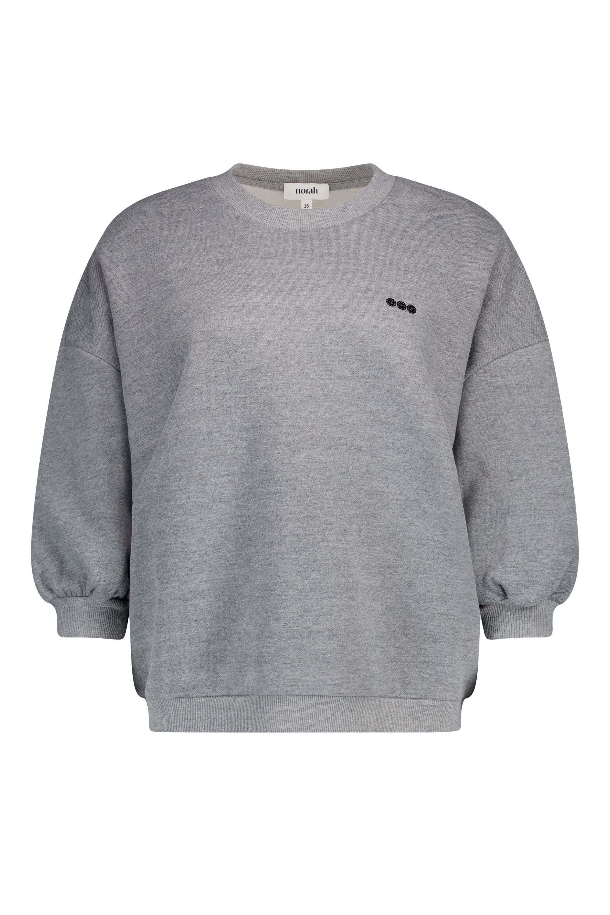 Norah Grijze sweater met pailletten grey melange 219531-050