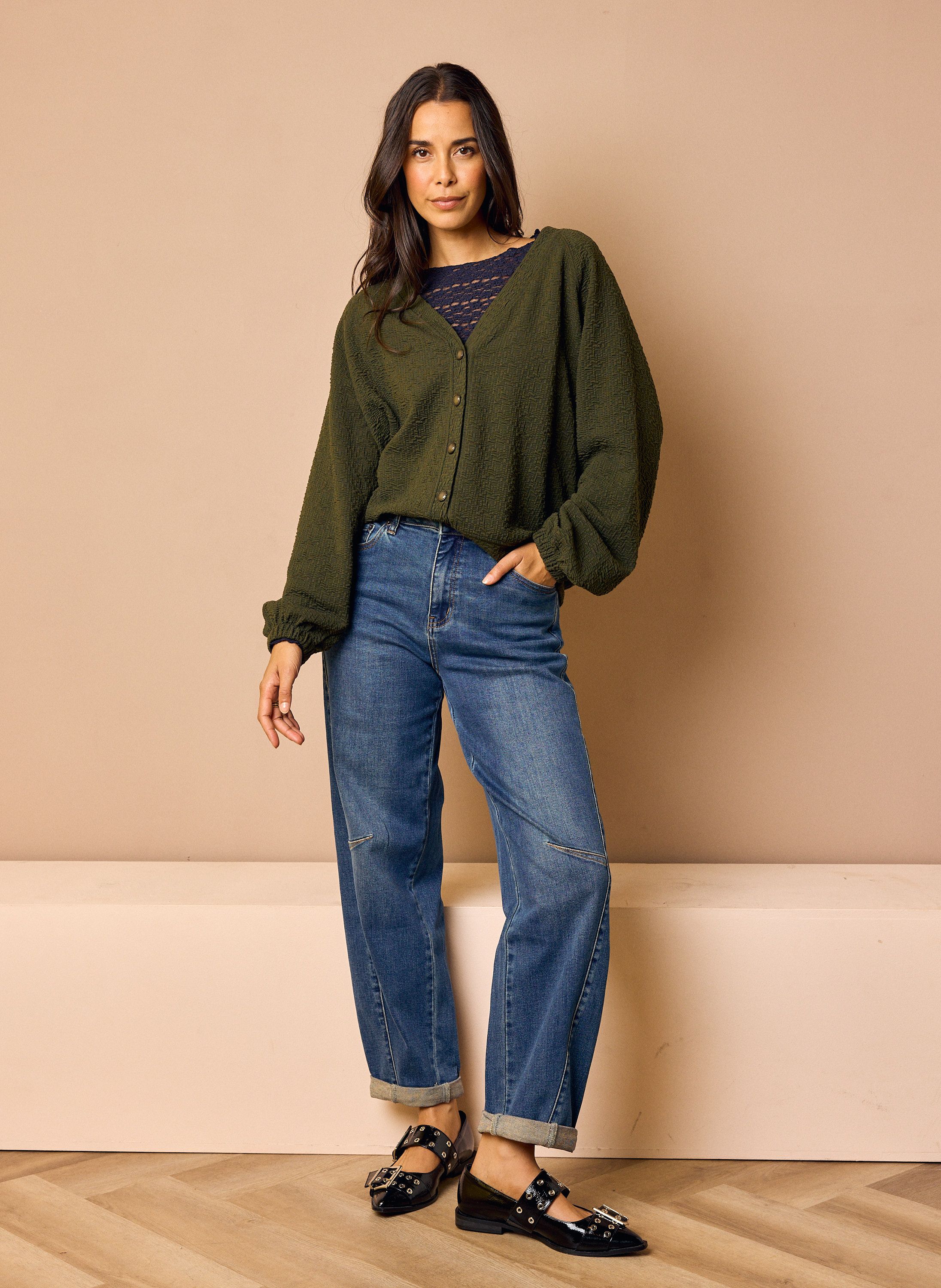 Norah Bodil jeans | Barrel | Blauw | L31 mid denim 219553-479