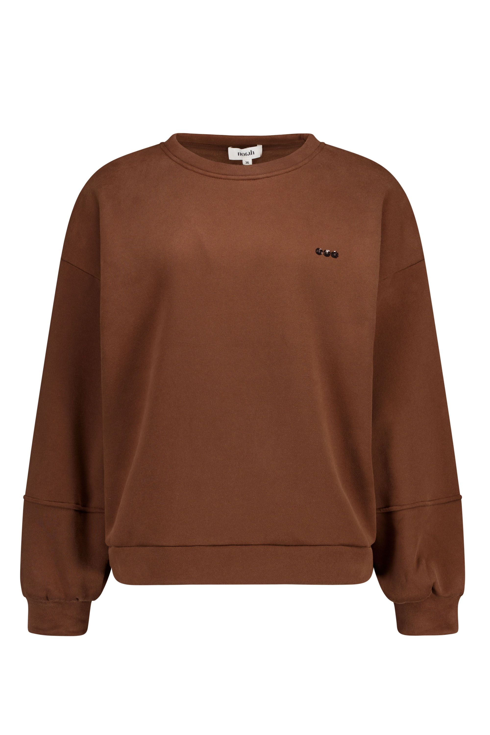 Norah Bruine sweater met pailletten brown 219555-200
