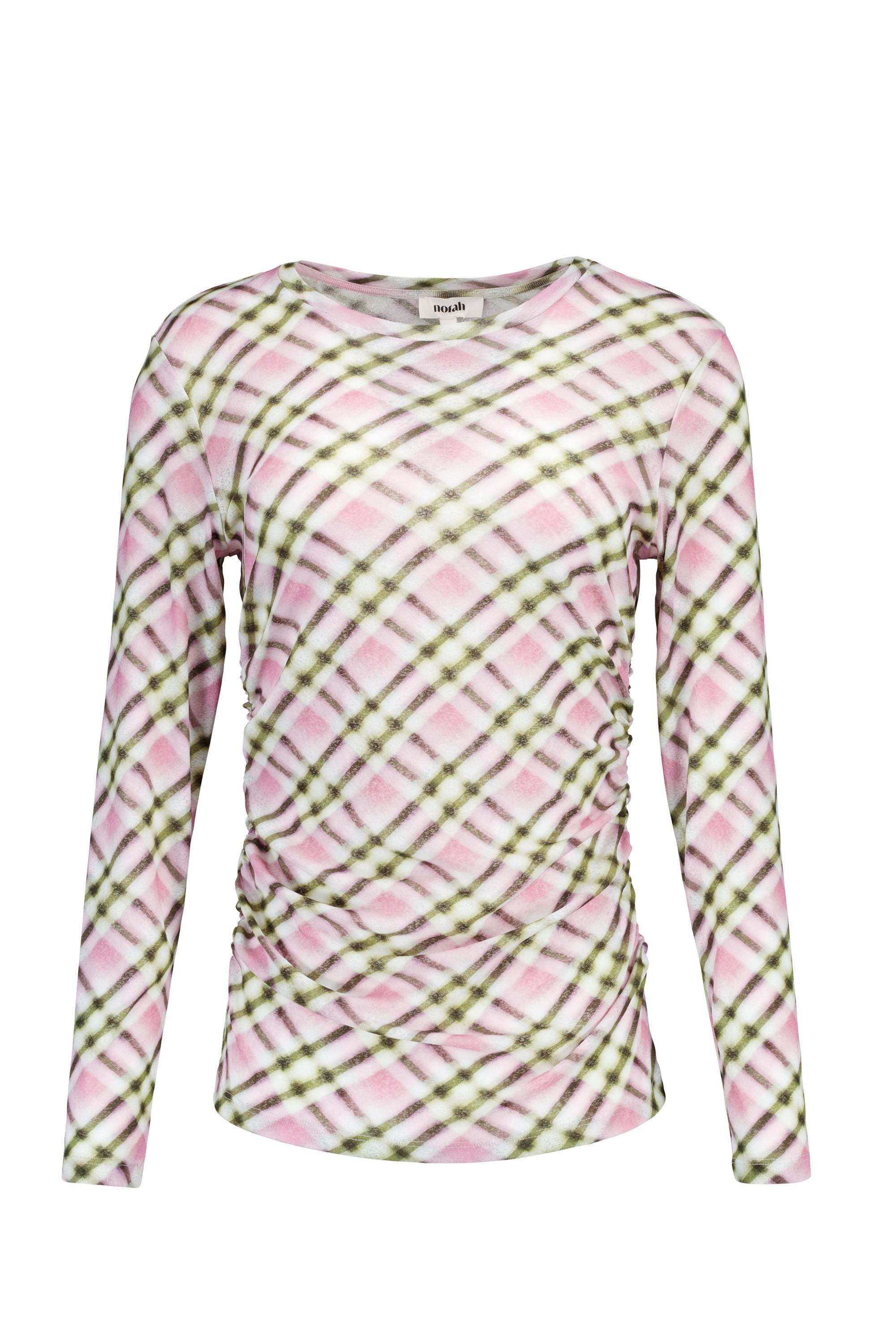 Norah Roze/groen geruit shirt pink/green 219586-935