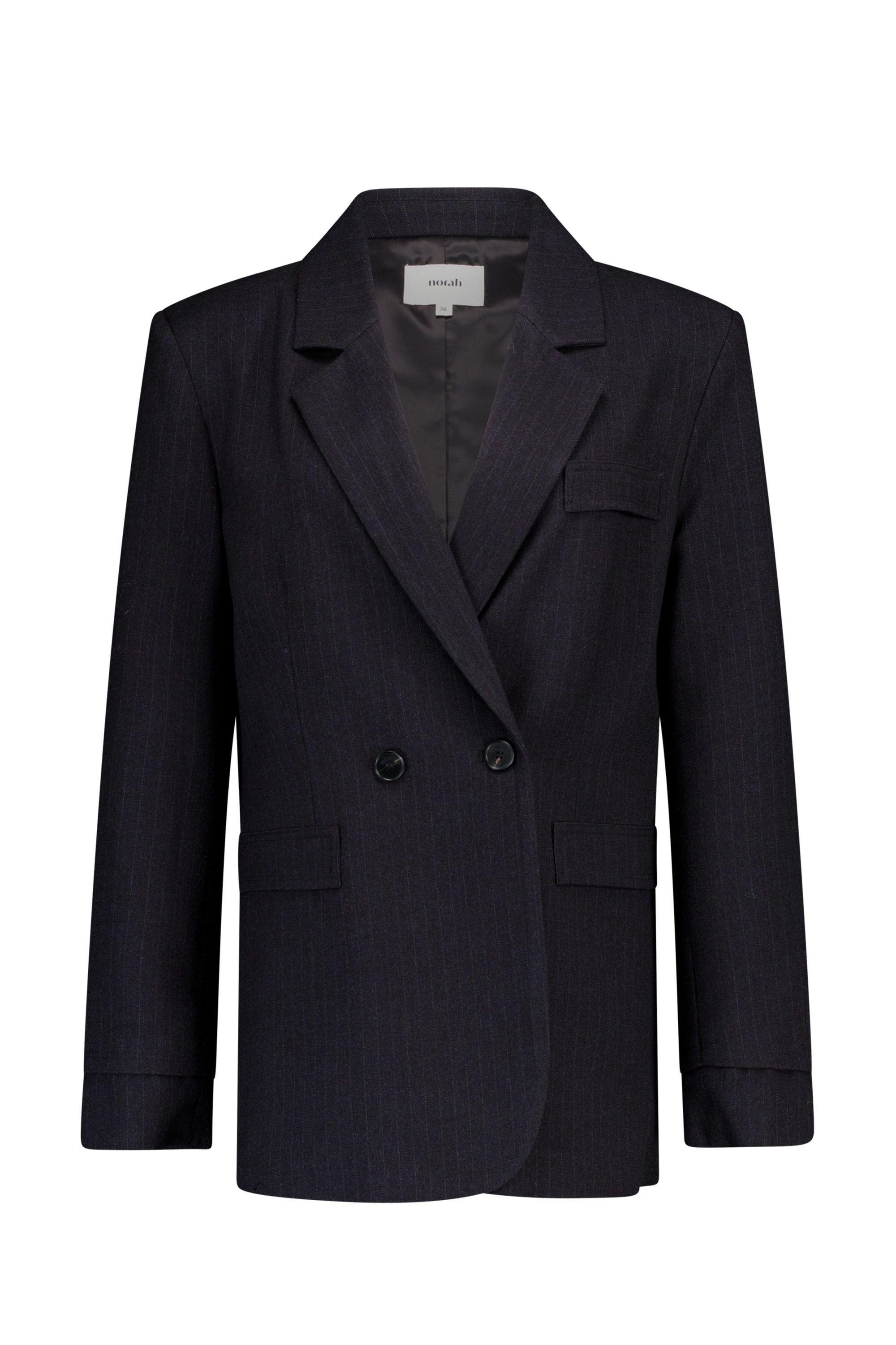 Norah Donkergrijze blazer met krijtstreep dark grey melange 219590-066