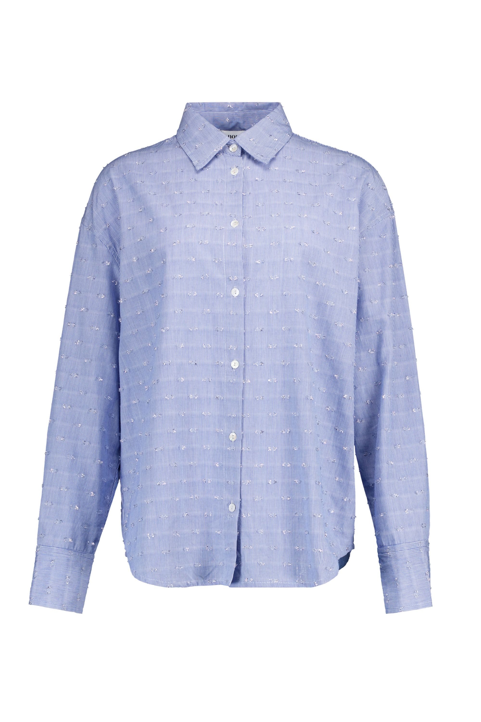 Norah Gestreepte blouse met lurex blue/white 219594-431