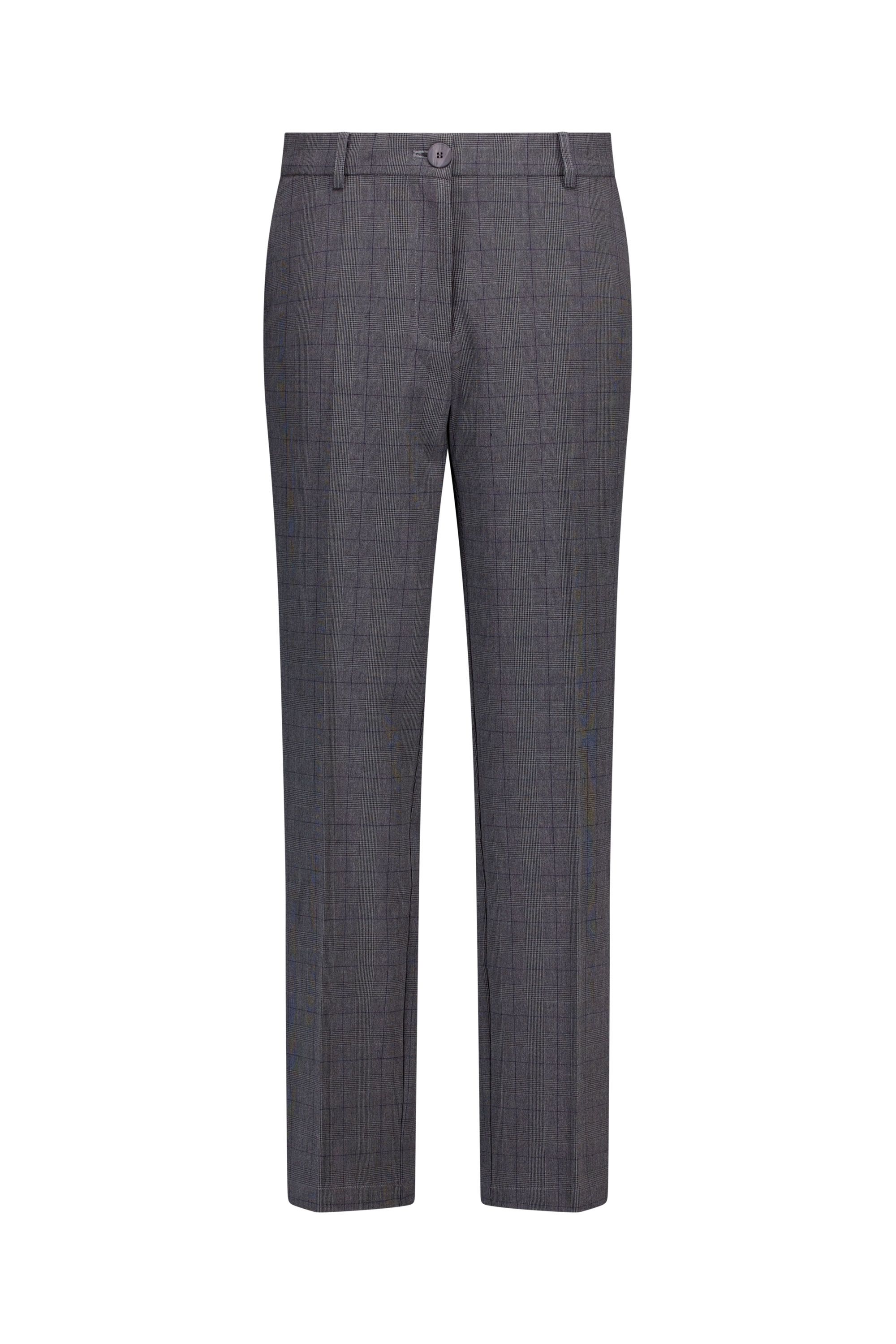 Norah Slim fit broek | Grijs | Geruit grey multicolor 219600-048