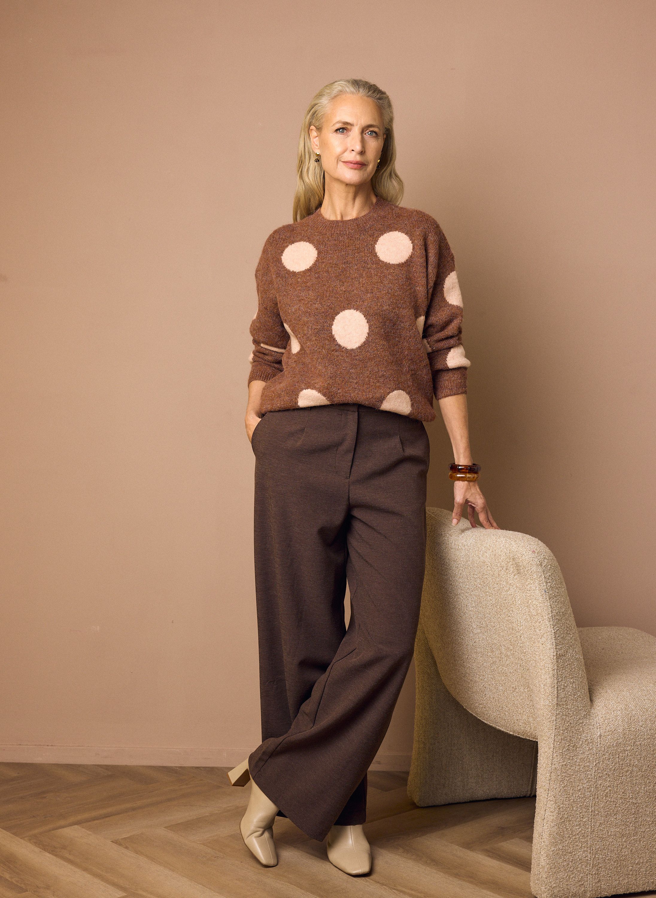 Norah Wide fit broek | Bruin brown 219602-200