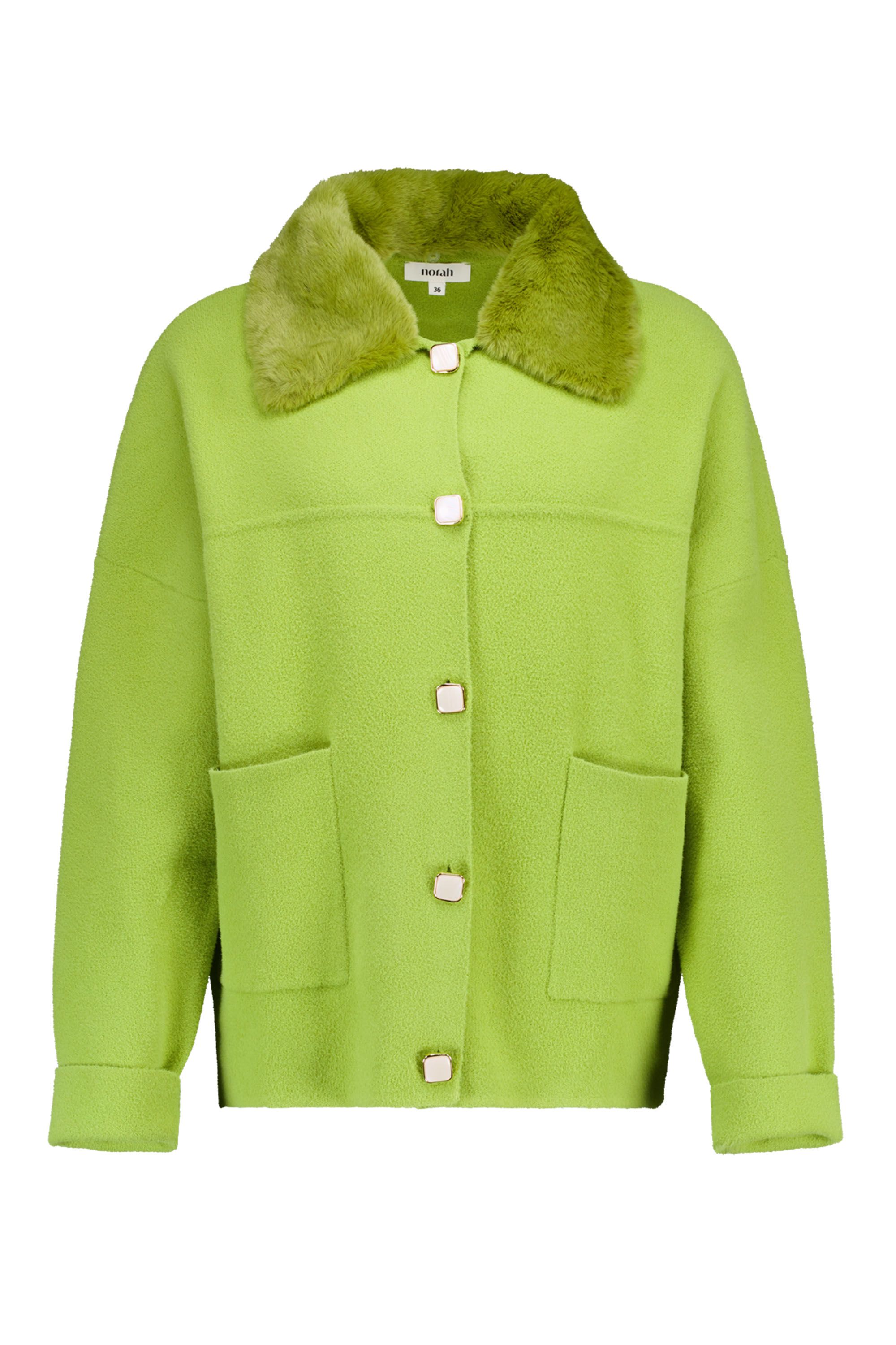 Norah Groen vest met zachte kraag moss green 219607-577