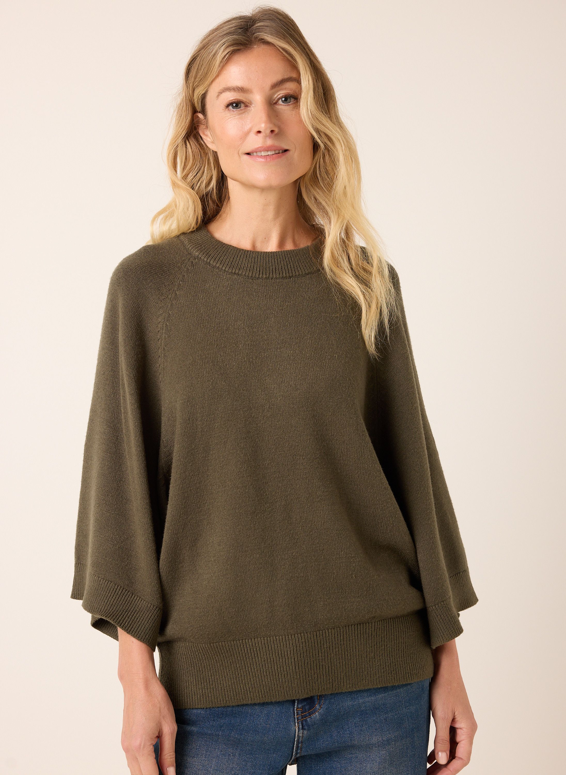 Norah Groene gebreide trui army green 219623-595