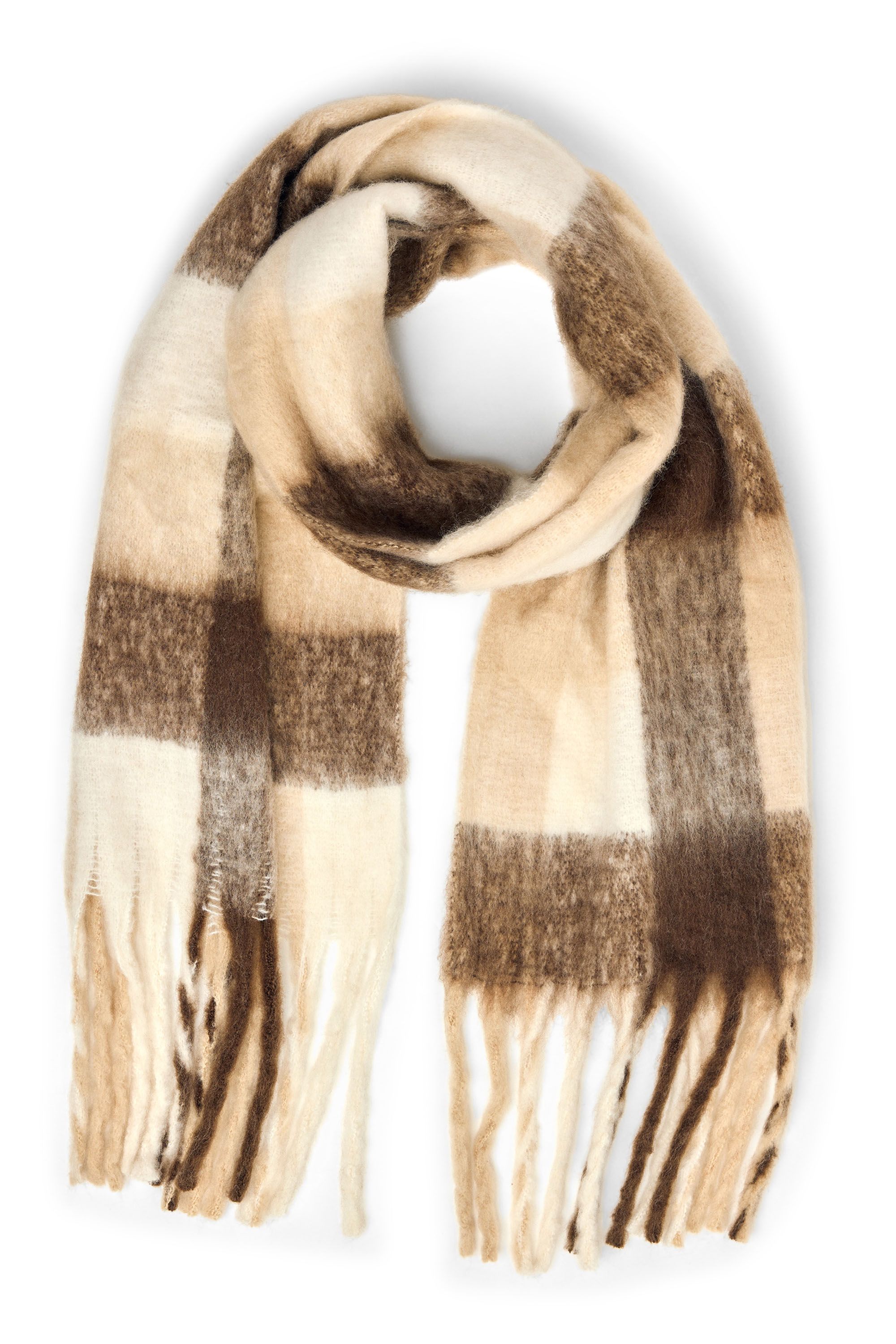 Norah Bruine gebreide sjaal brown melange 219631-250