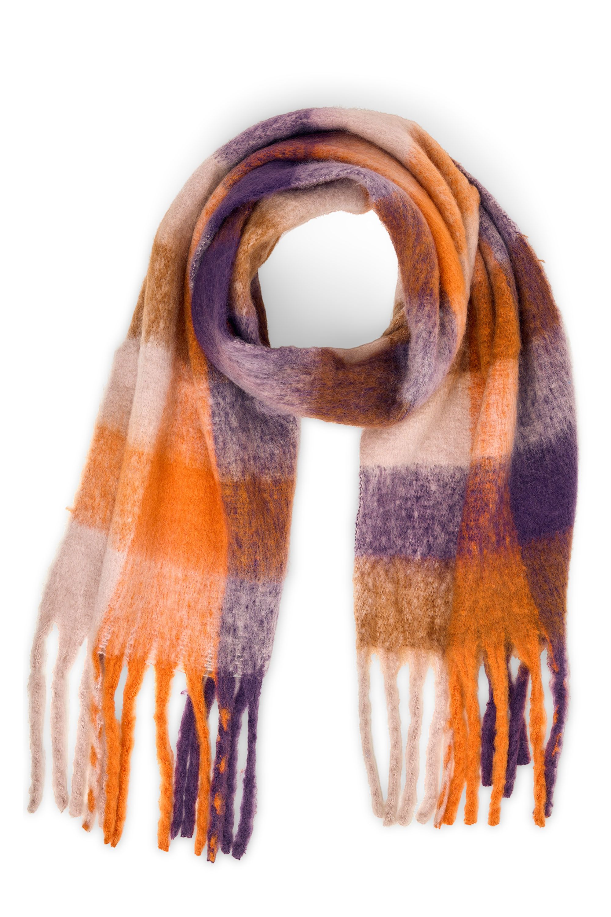 Norah Oranje/paarse gebreide sjaal orange multicolor 219631-720