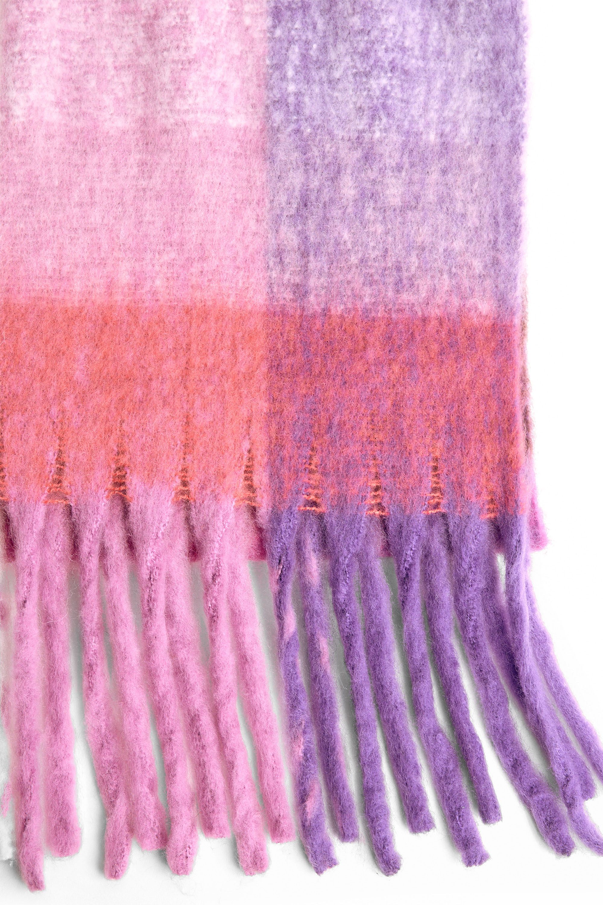 Norah Paars geruite gebreide sjaal purple multicolor 219631-820
