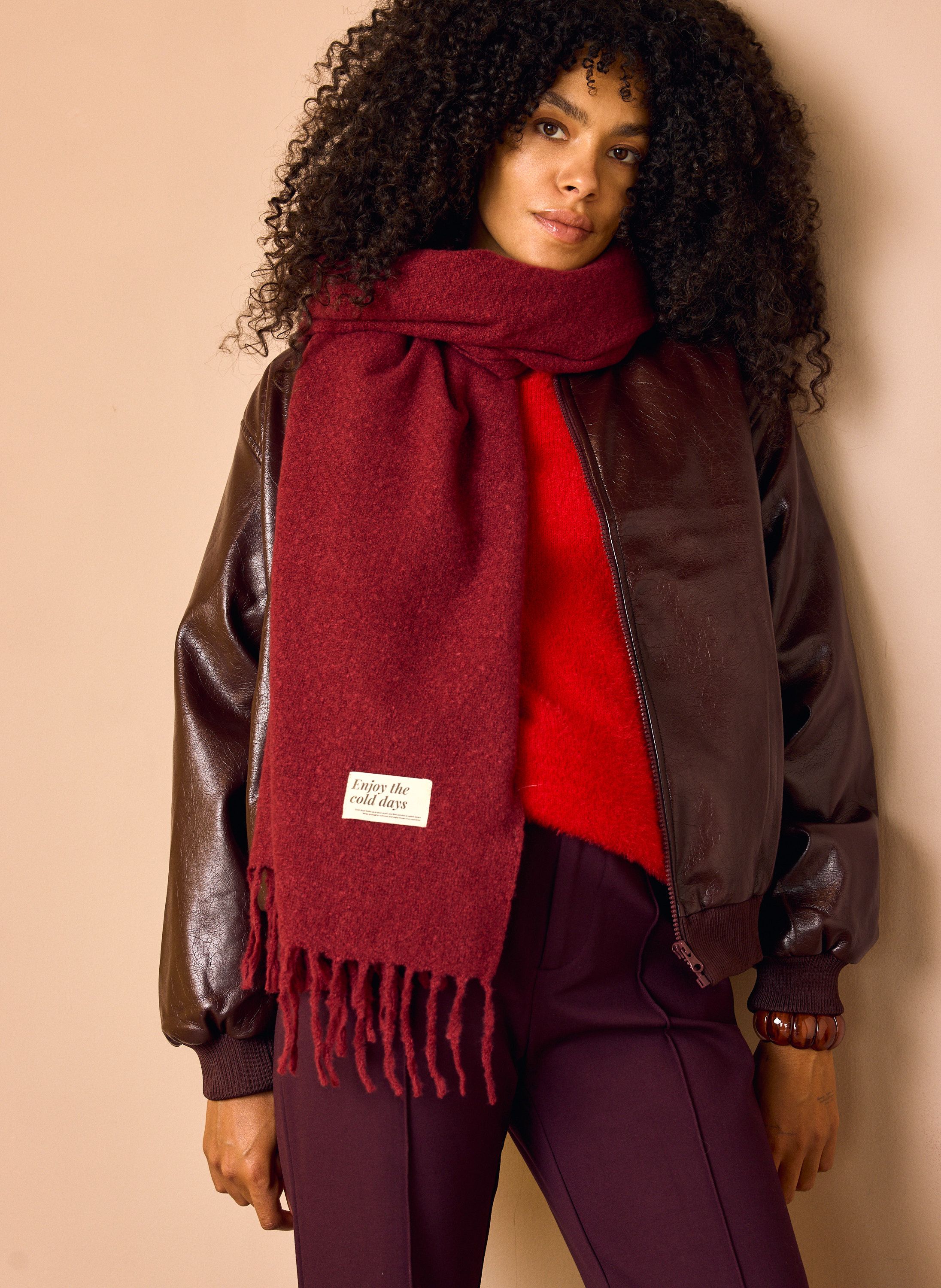 Norah Bordeaux gebreide sjaal burgundy 219638-810