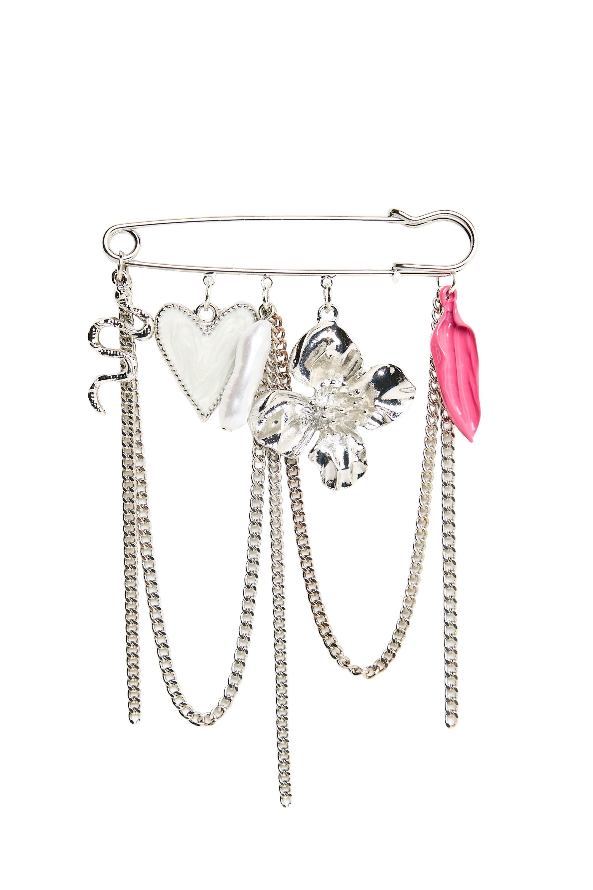 Norah Zilverkleurige speldbroche met hangers silver multicolor 219649-093